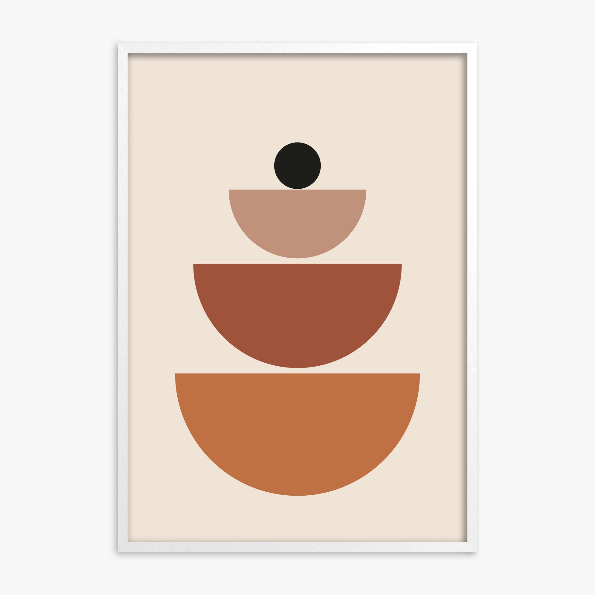Terracotta Balance, White Framed Poster With White Frame