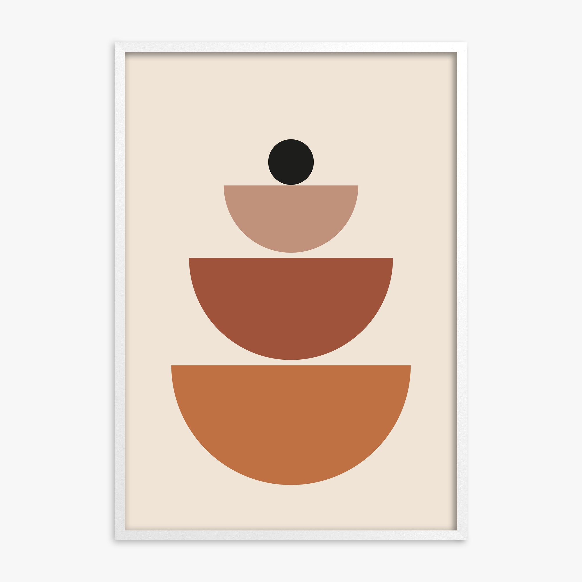 Terracotta Balance, White Framed Poster With White Frame