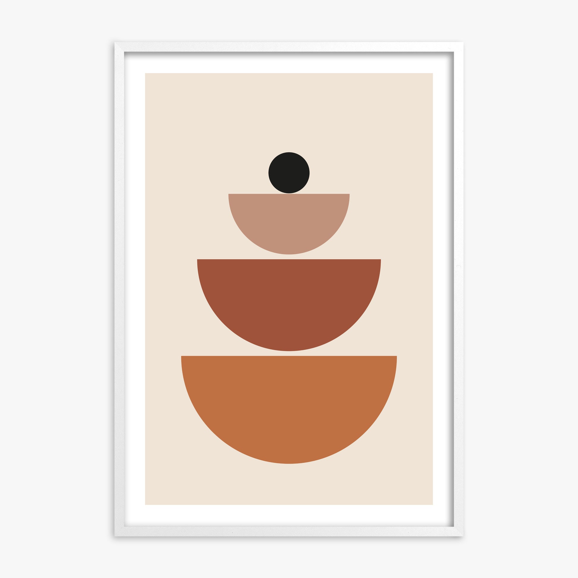 Terracotta Balance, White Framed Poster With White Frame
