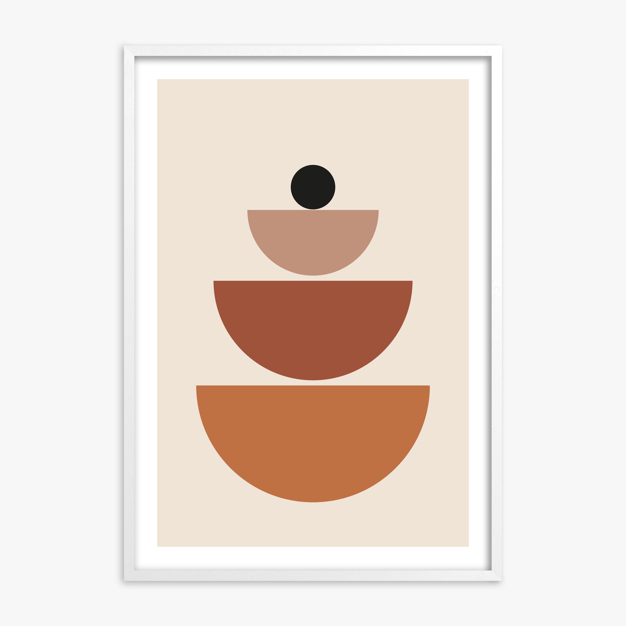 Terracotta Balance, White Framed Poster With White Frame