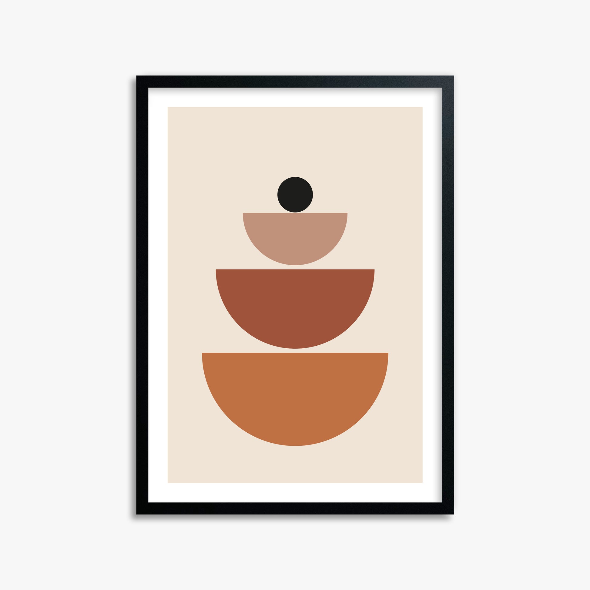 Terracotta Balance, 50x70cm Black Framed Art Reproduction
