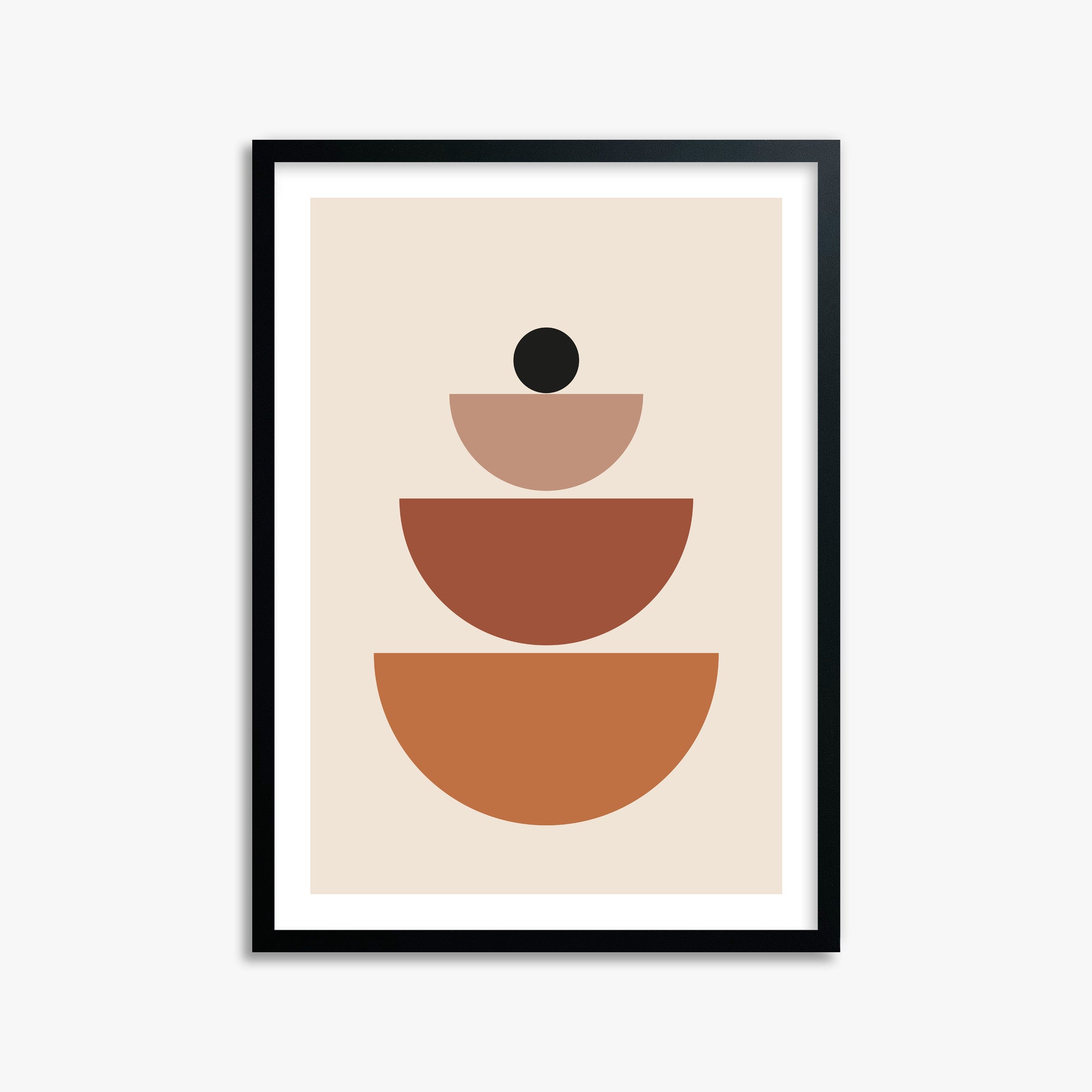 Terracotta Balance, 50x70cm Black Framed Art Reproduction