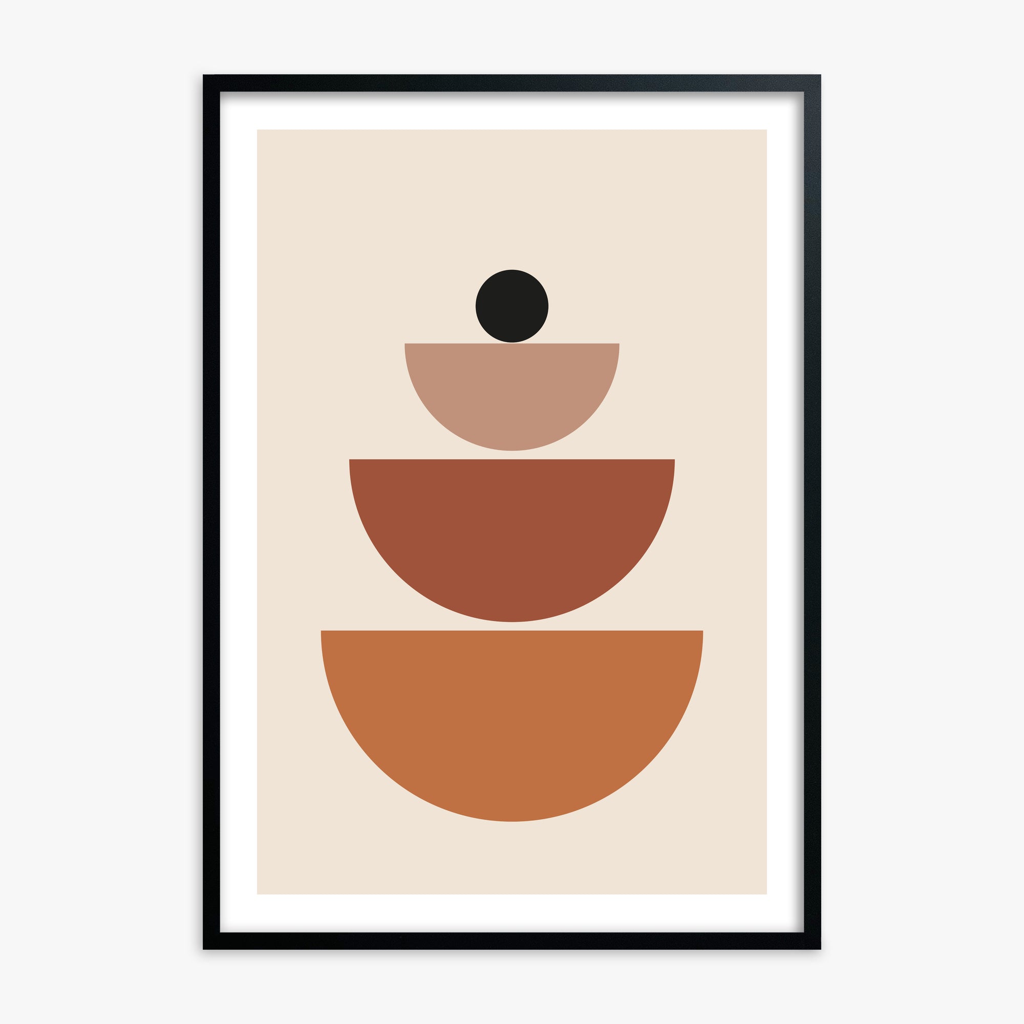 Terracotta Balance, 70x100cm Black Framed Art Reproduction