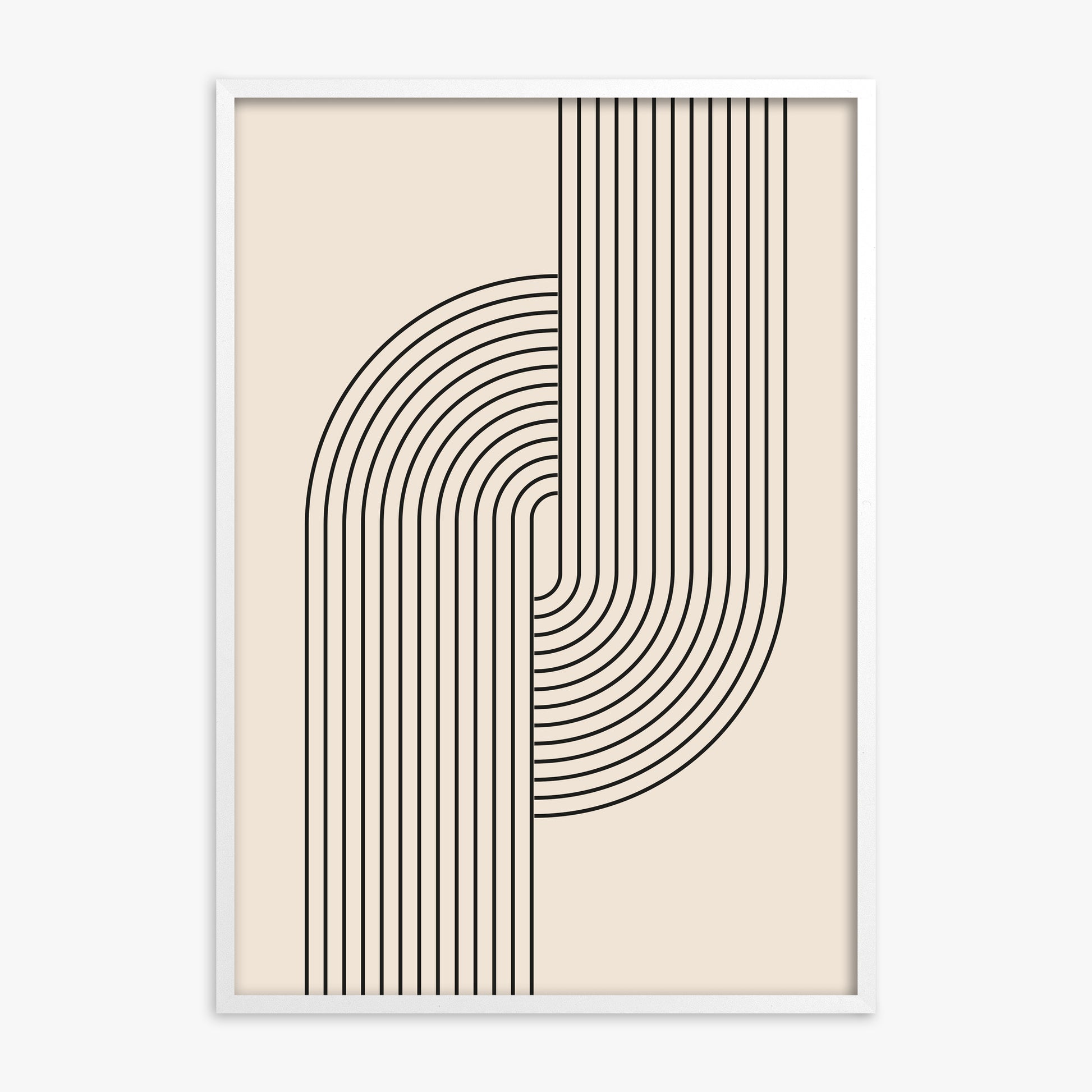 Harmony Flow, White Framed Poster With White Frame