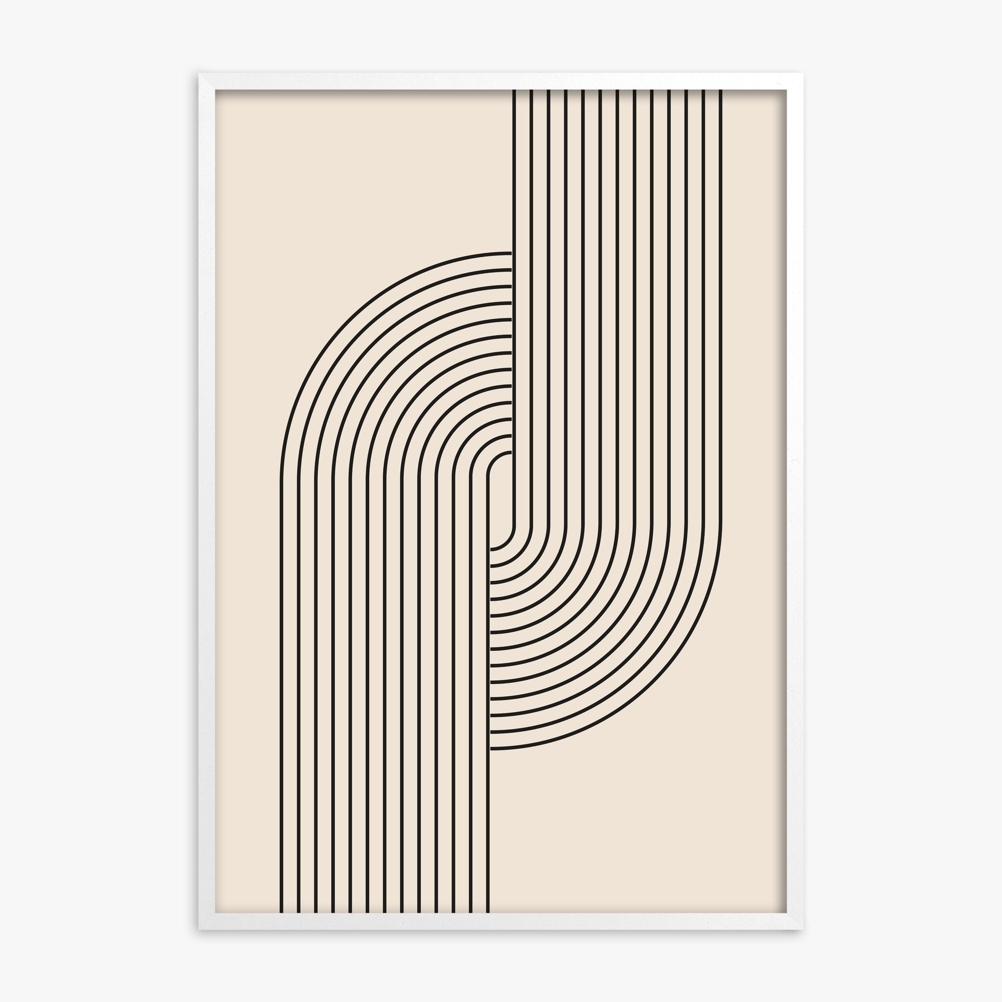 Harmony Flow, White Framed Poster With White Frame