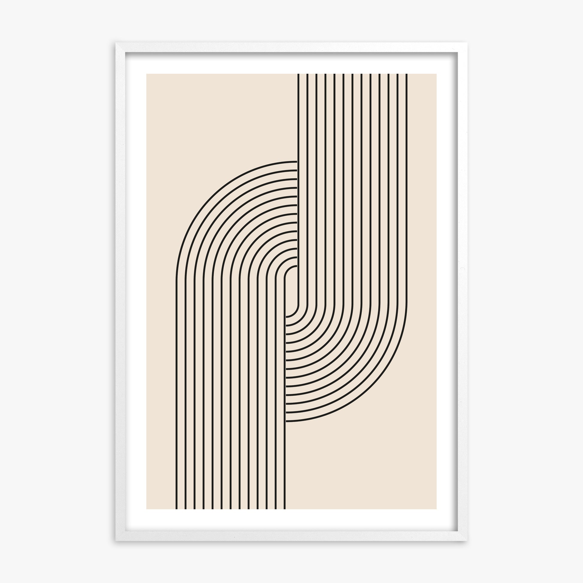 Harmony Flow, White Framed Poster With White Frame