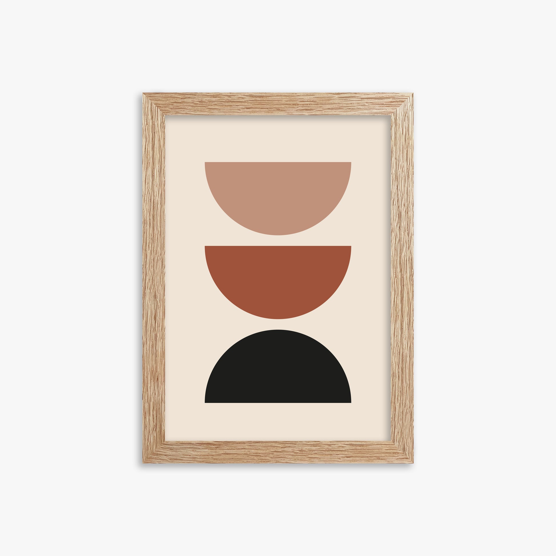 Earthy Balance, 21x30cm Framed Art Reproduction With Raw Oak Frame
