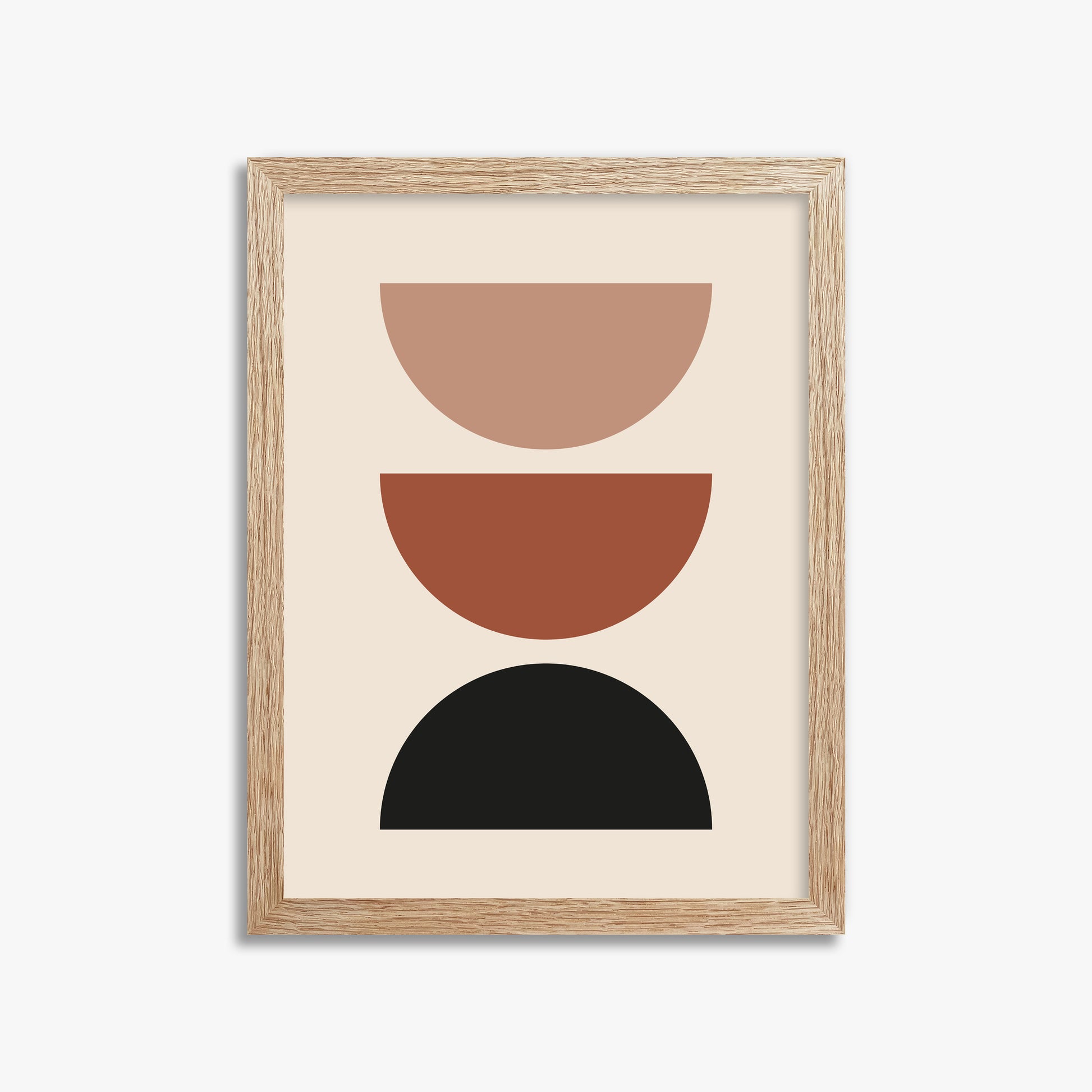 Earthy Balance, 30x40cm Framed Art Reproduction With Raw Oak Frame