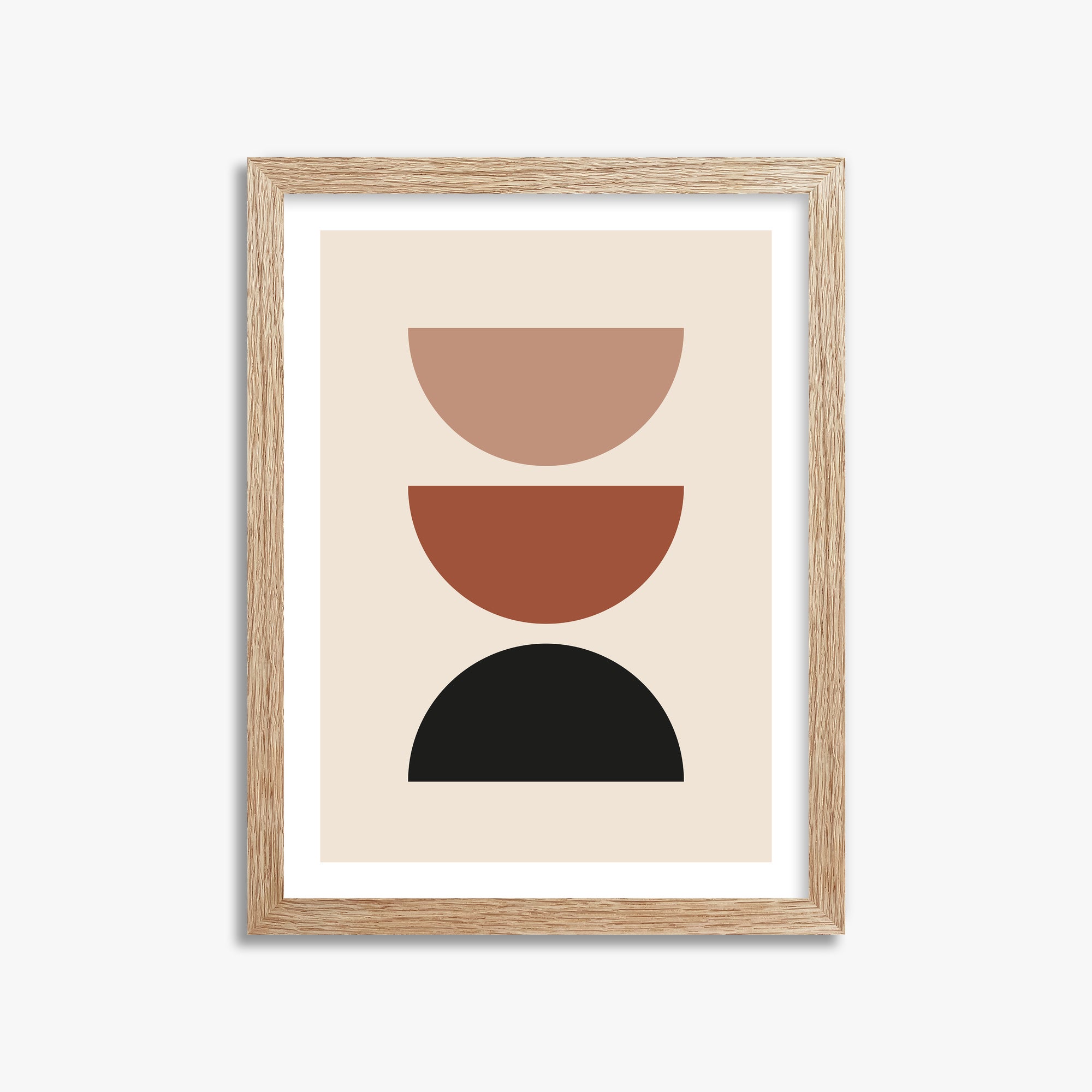 Earthy Balance, 30x40cm Framed Art Reproduction With Raw Oak Frame