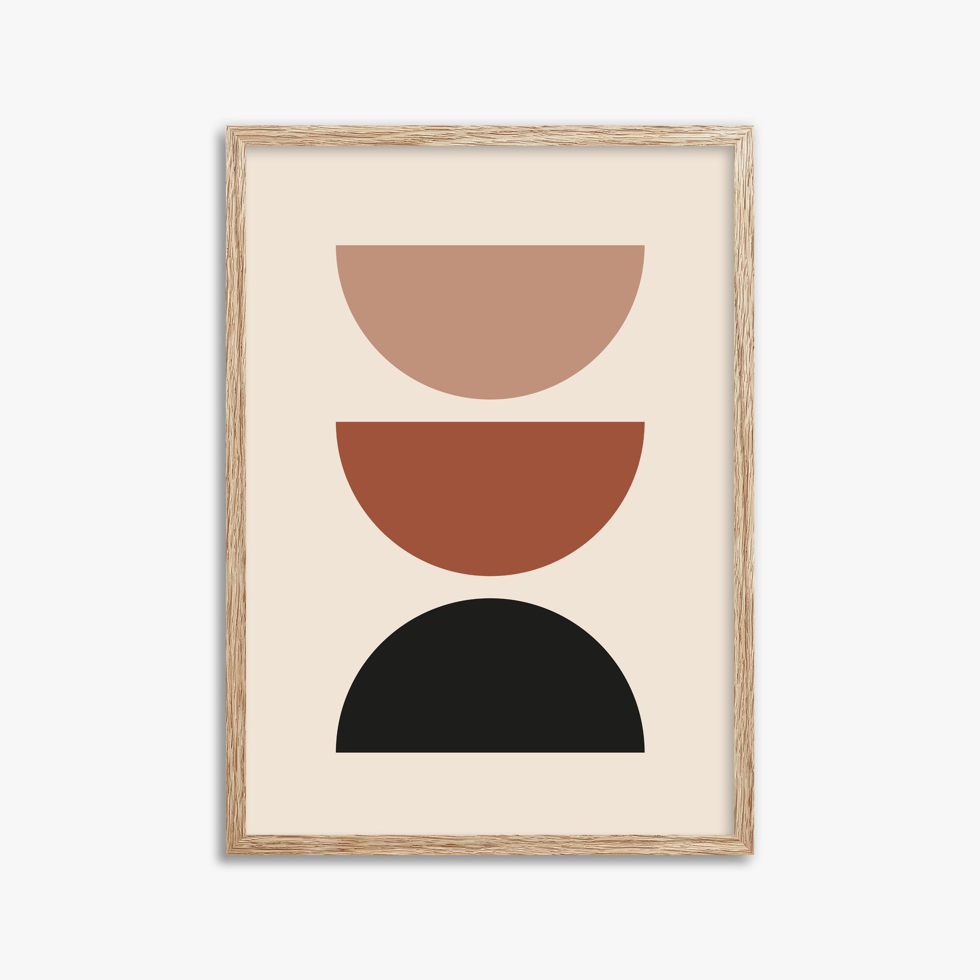 Earthy Balance, 50x70cm Framed Art Reproduction With Raw Oak Frame