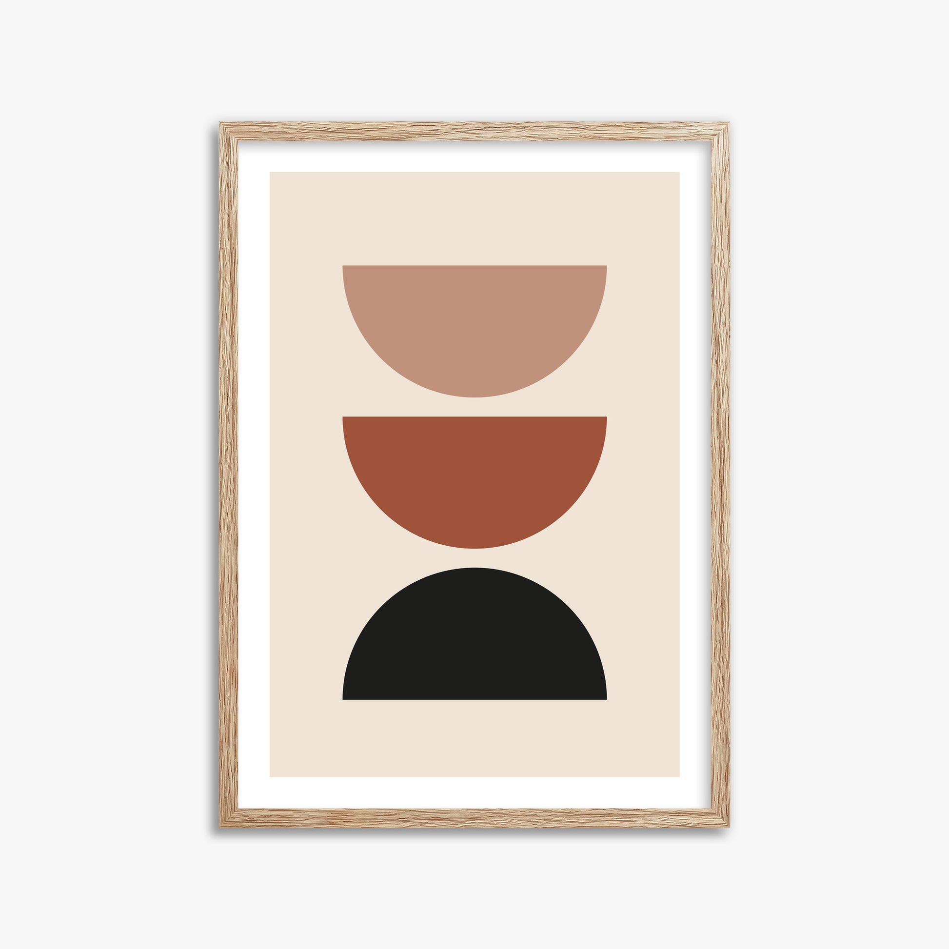 Earthy Balance, 50x70cm Framed Art Reproduction With Raw Oak Frame