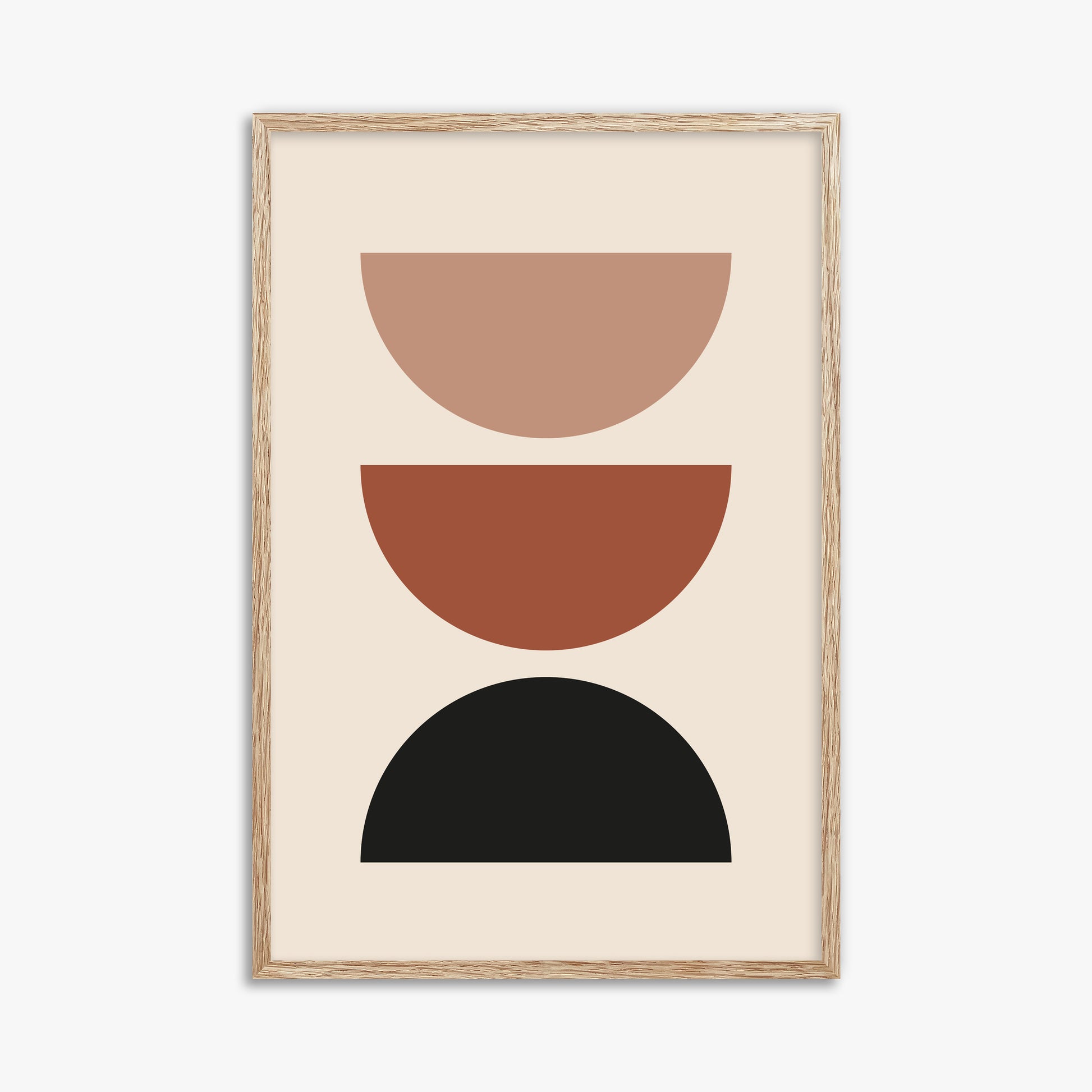 Earthy Balance, 61x91cm Framed Art Reproduction With Raw Oak Frame