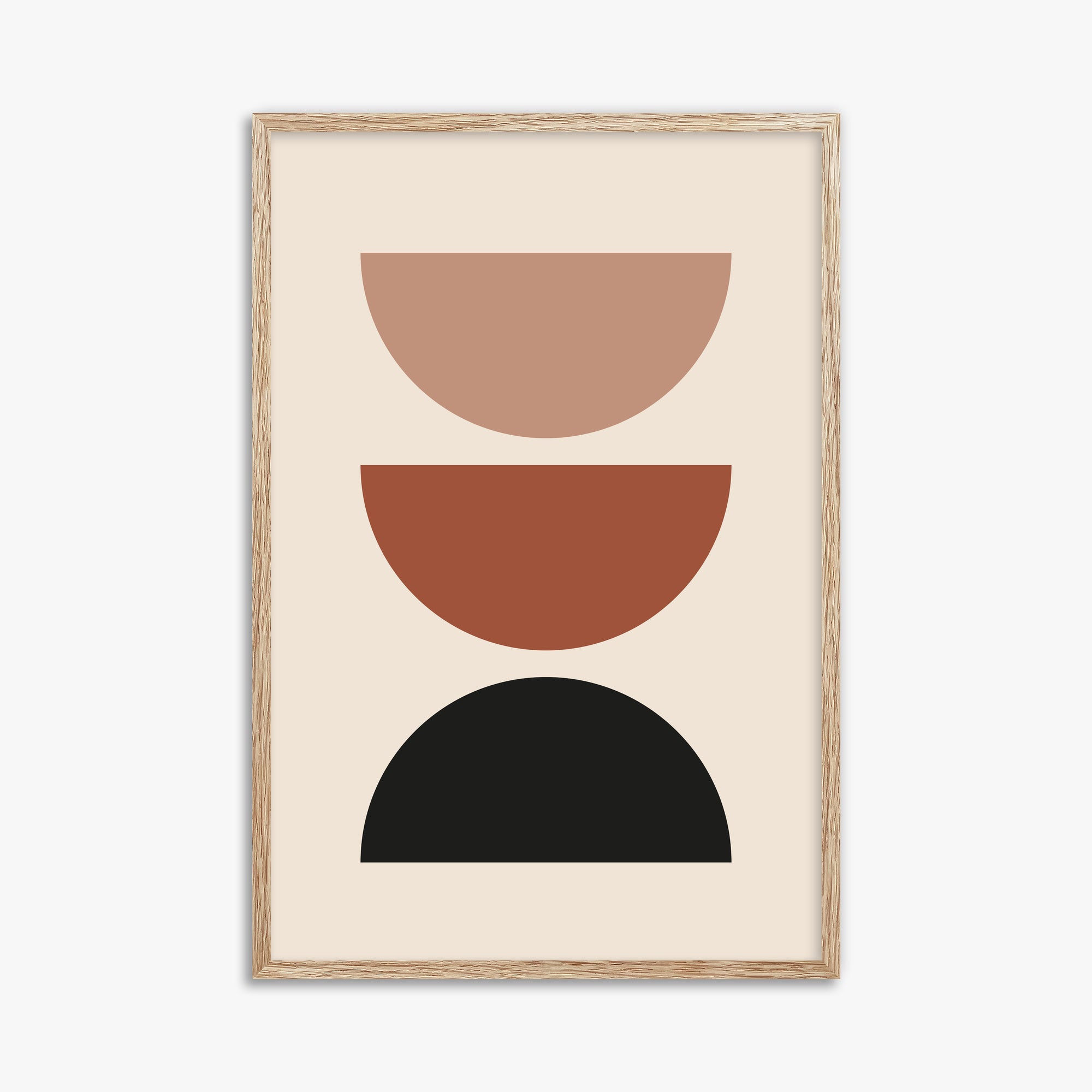 Earthy Balance, 61x91cm Framed Art Reproduction With Raw Oak Frame