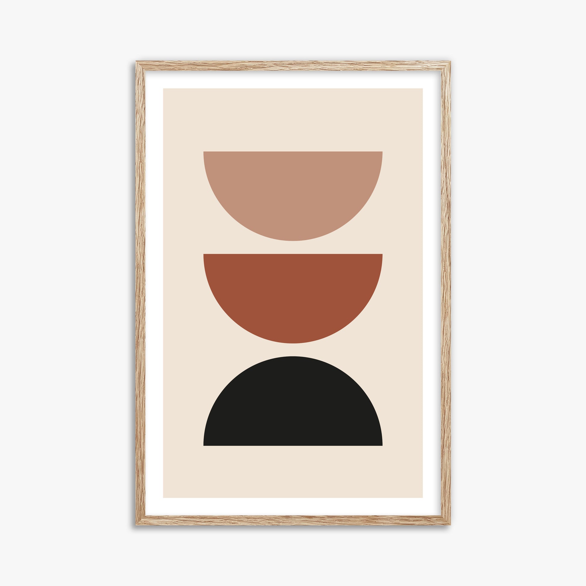 Earthy Balance, 61x91cm Framed Art Reproduction With Raw Oak Frame