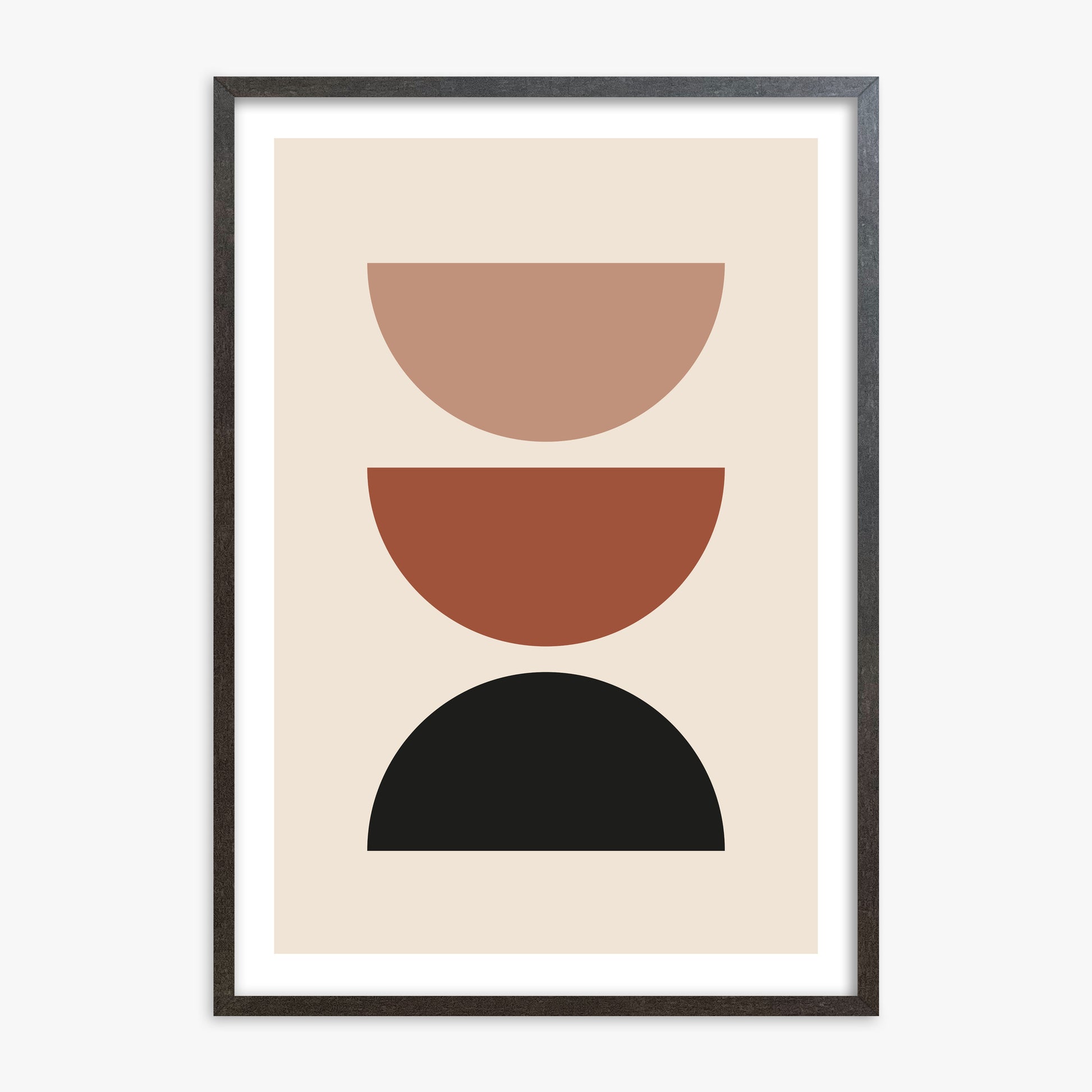 Earthy Balance, 70x100cm Framed Art Reproduction With Espresso Frame