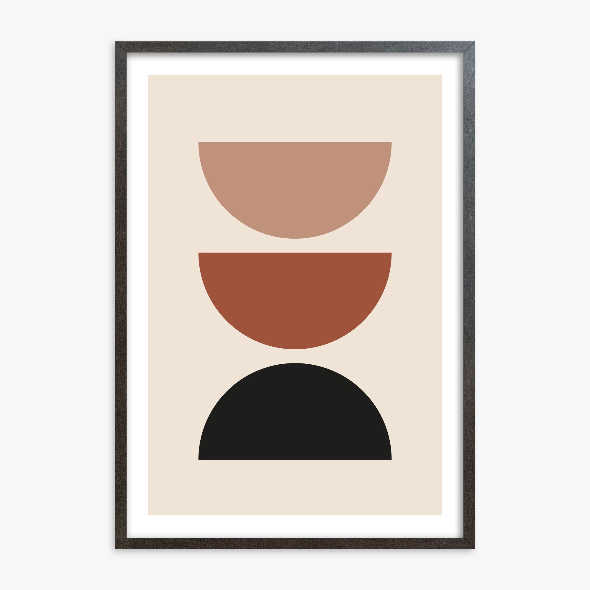 Earthy Balance, 70x100cm Framed Art Reproduction With Espresso Frame