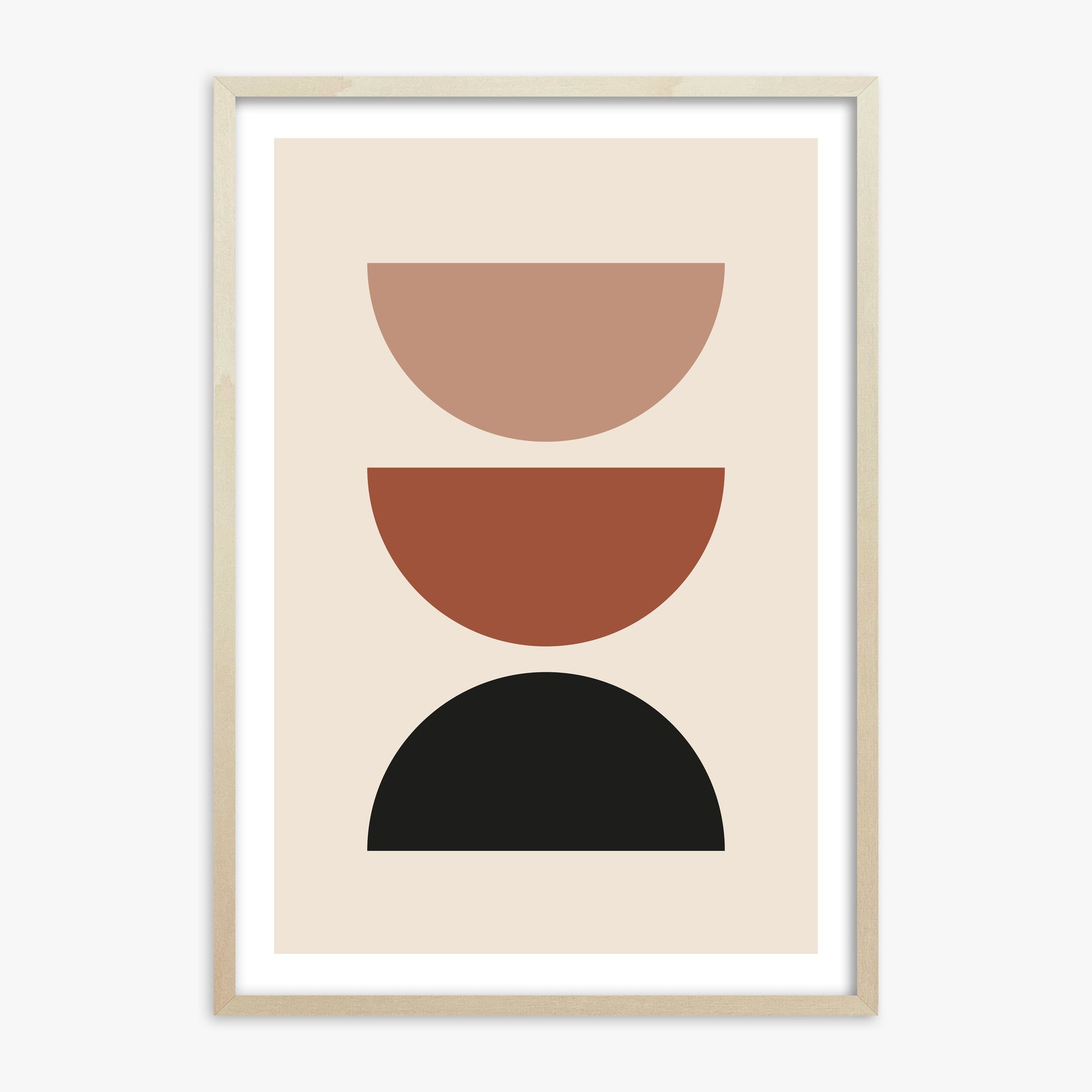 Earthy Balance, 70x100cm Framed Art Reproduction With Lime Wood Frame