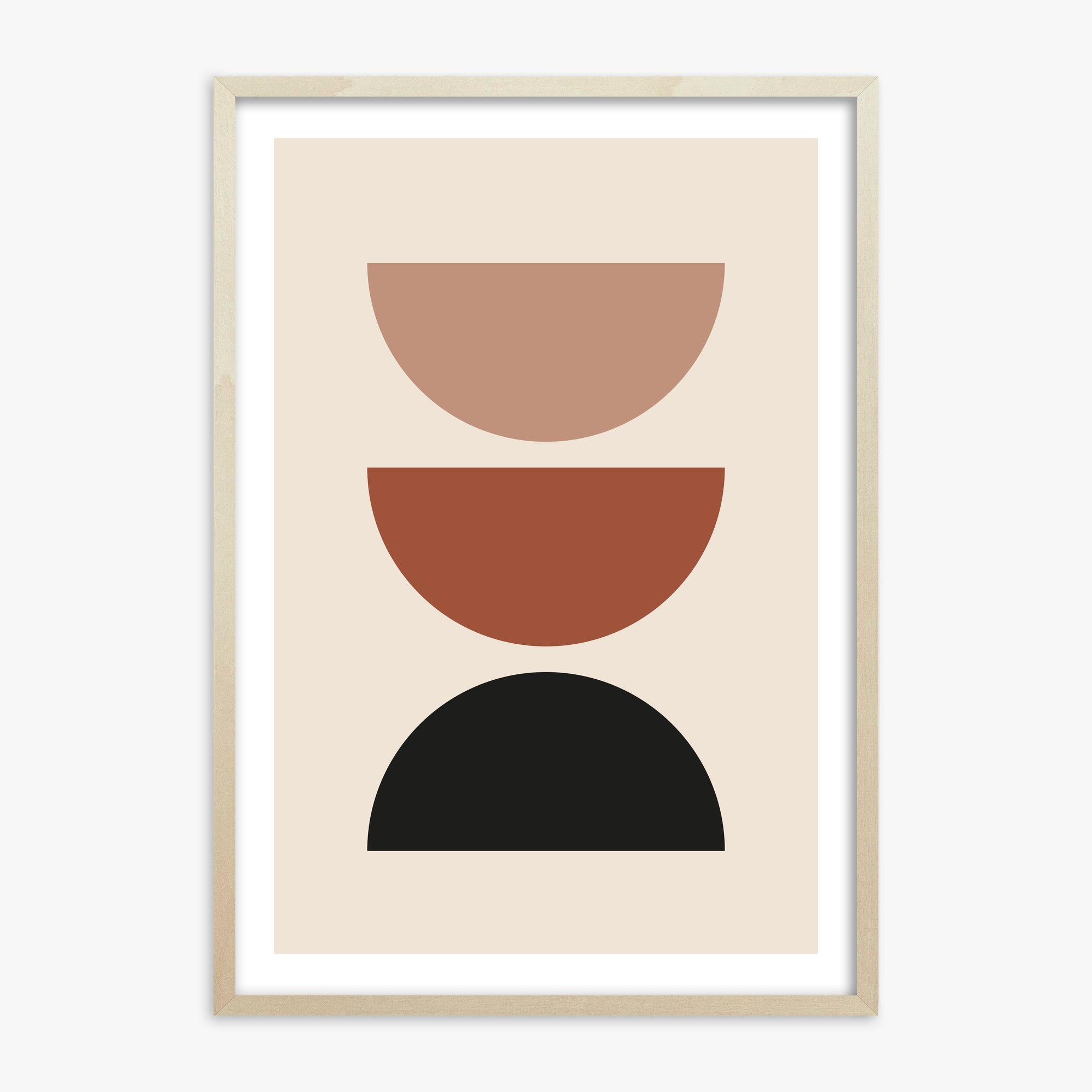 Earthy Balance, 70x100cm Framed Art Reproduction With Lime Wood Frame