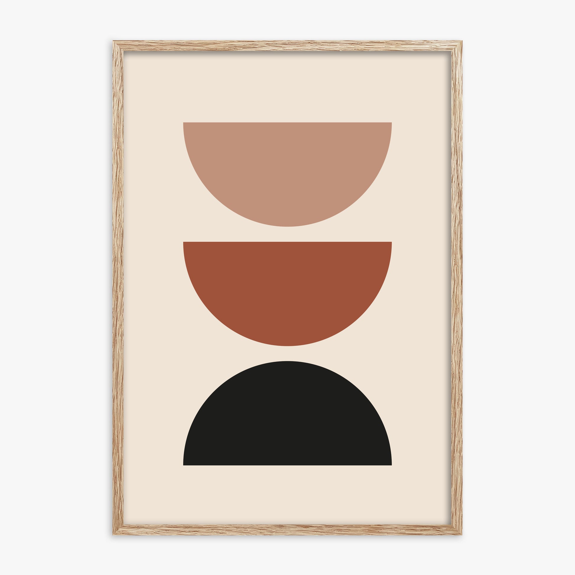 Earthy Balance, 70x100cm Framed Art Reproduction With Raw Oak Frame