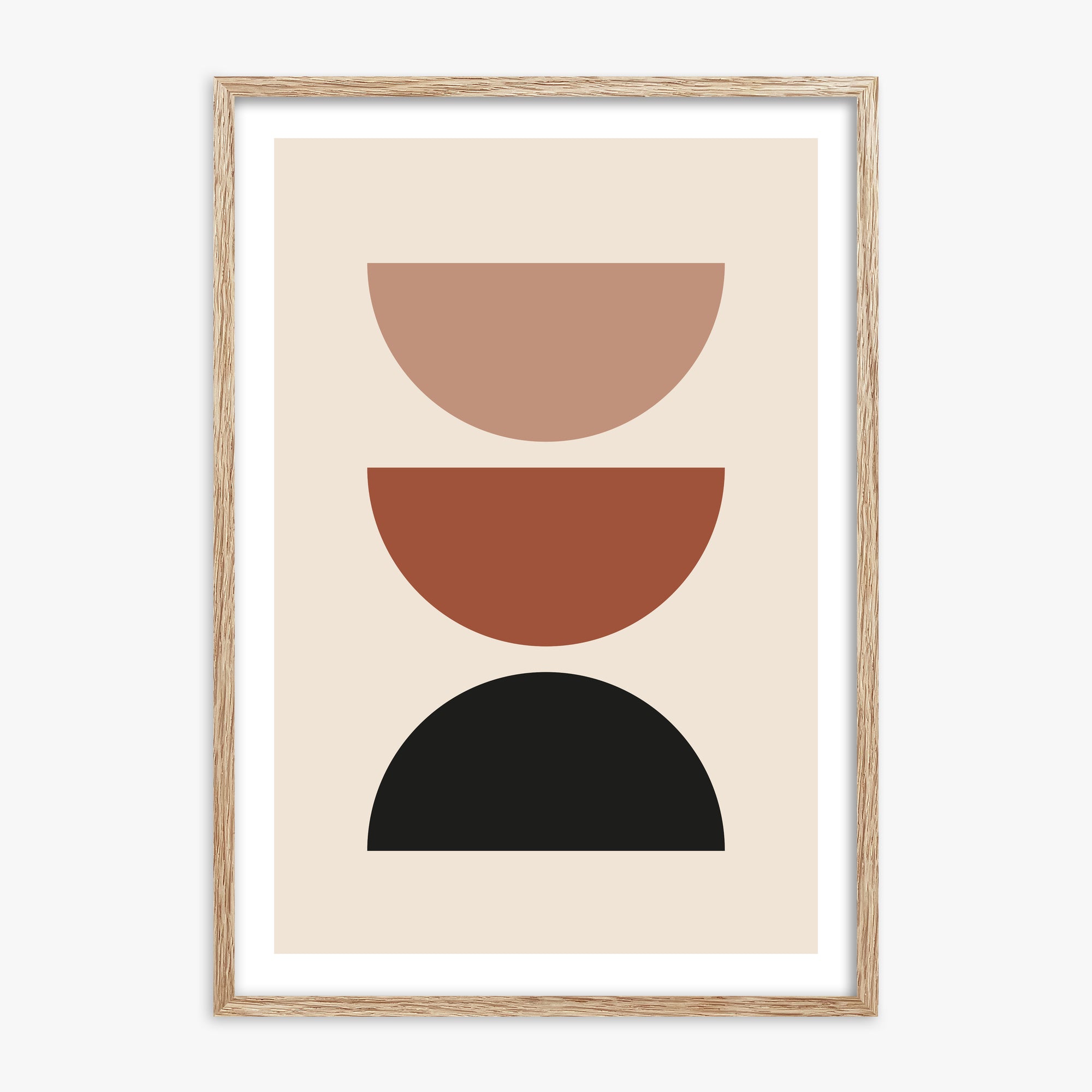 Earthy Balance, 70x100cm Framed Art Reproduction With Raw Oak Frame