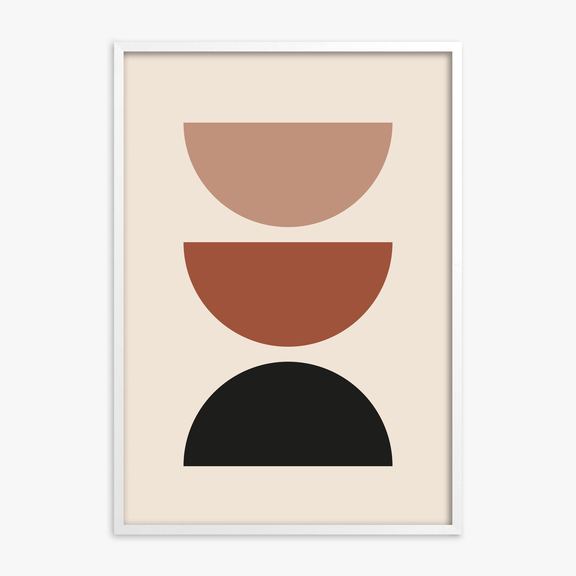 Earthy Balance, White Framed Poster With White Frame