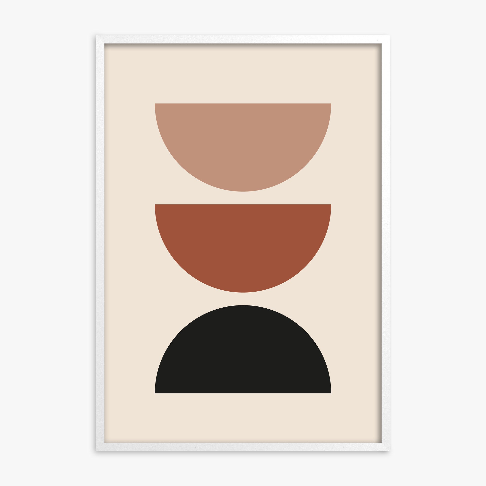Earthy Balance, White Framed Poster With White Frame