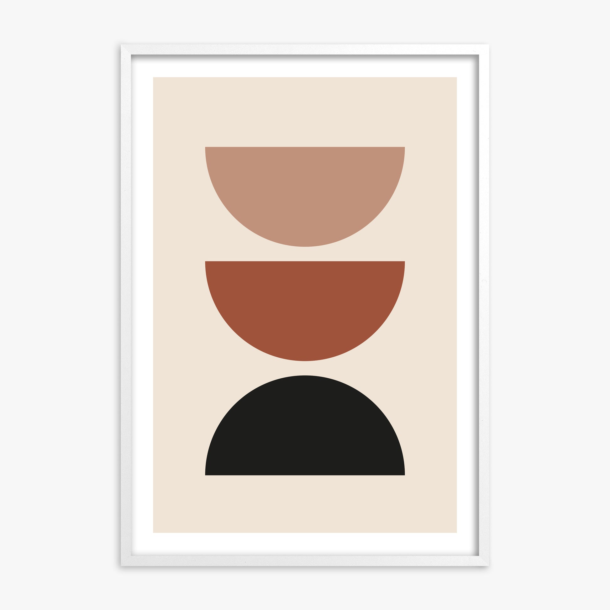 Earthy Balance, White Framed Poster With White Frame
