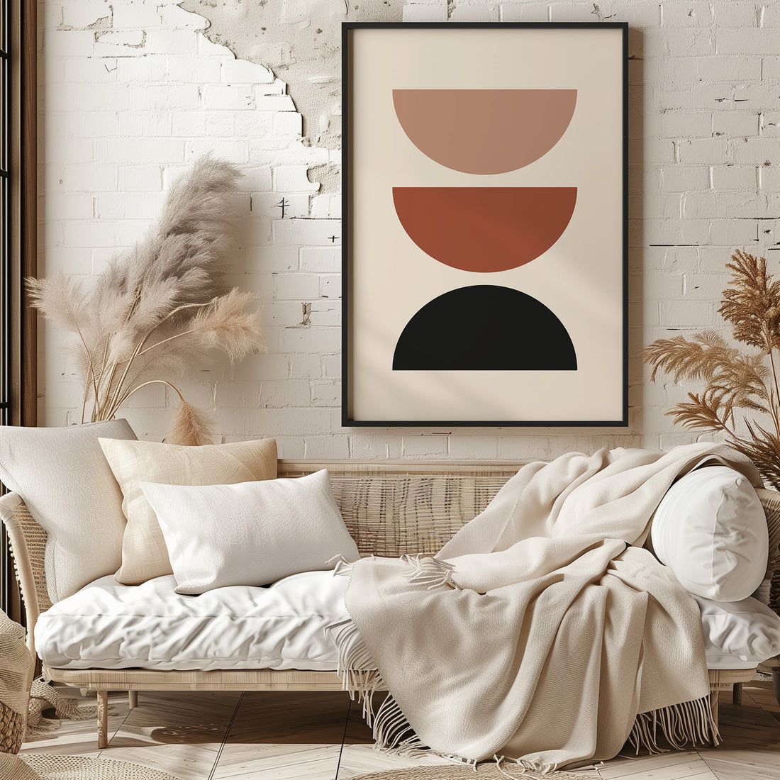 Earthy Balance, 50x70cm Framed Poster With Black Frame