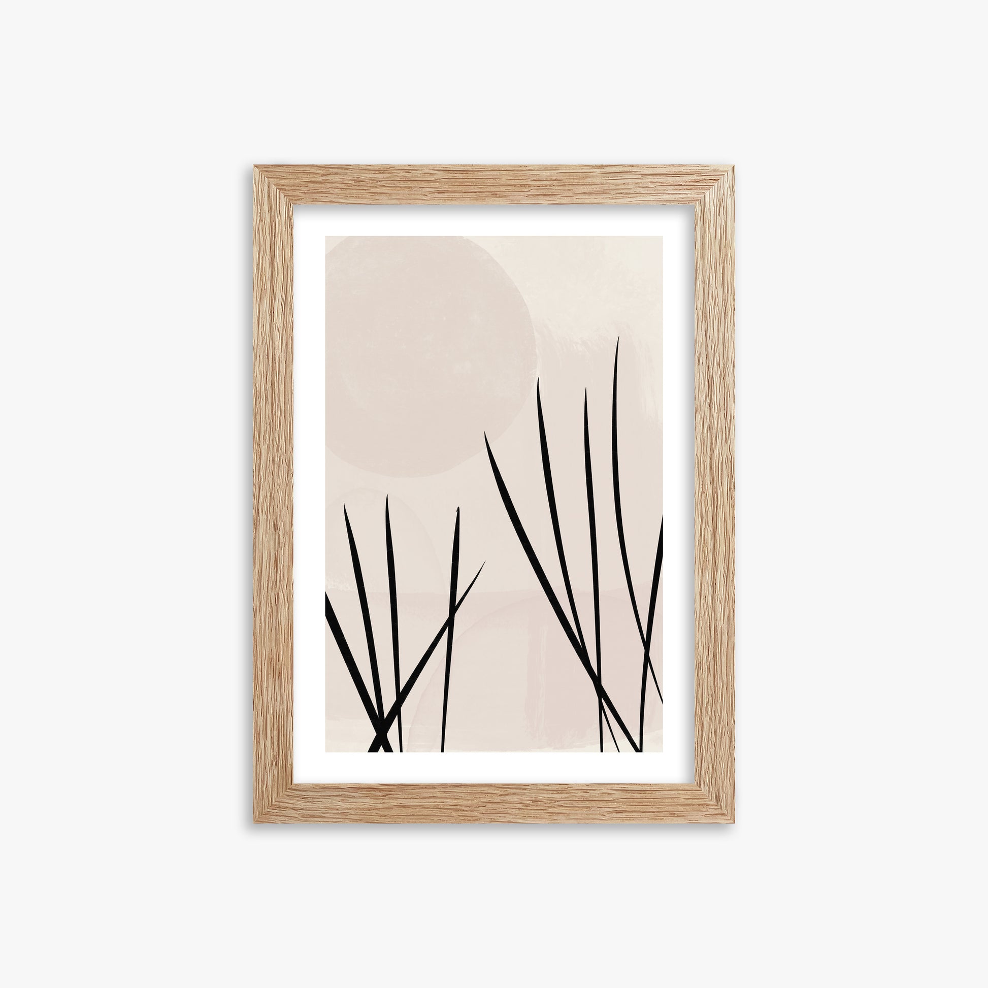 Zen Garden Whispers, 21x30cm Framed Art Reproduction With Raw Oak Frame