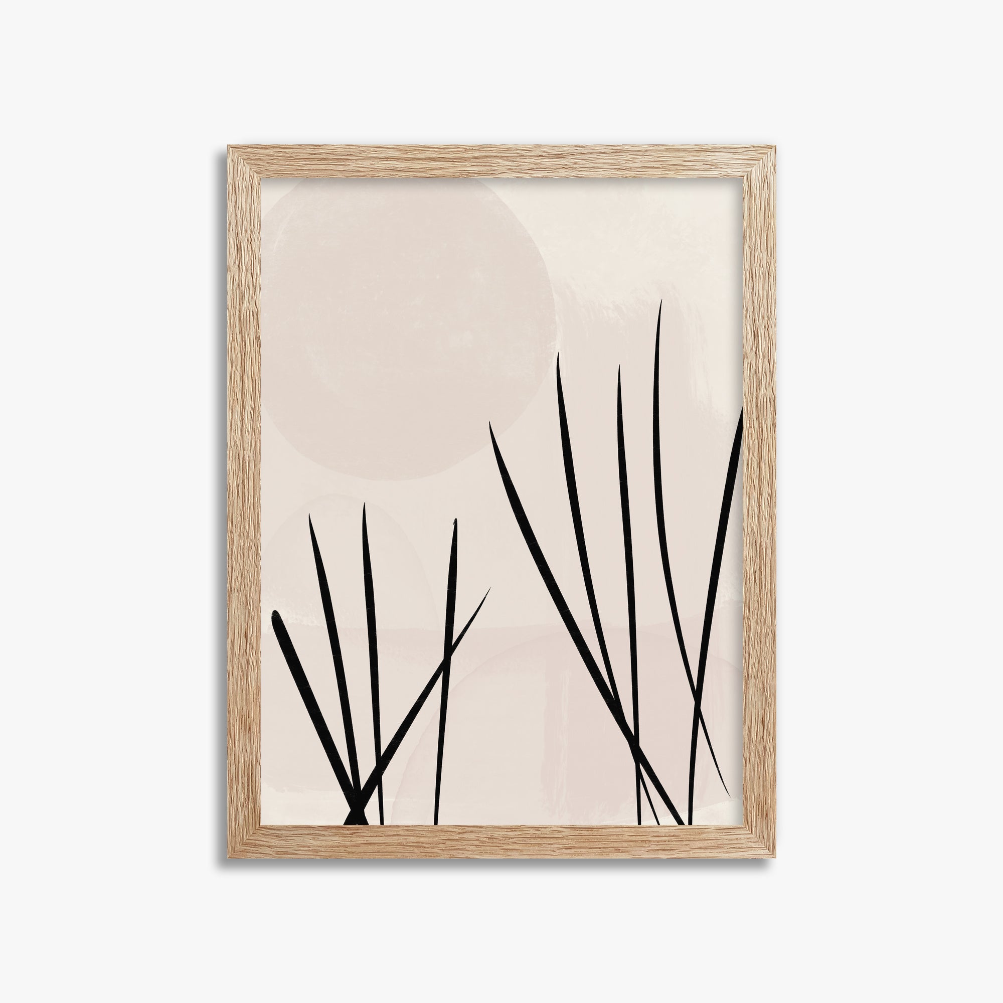 Zen Garden Whispers, 30x40cm Framed Art Reproduction With Raw Oak Frame