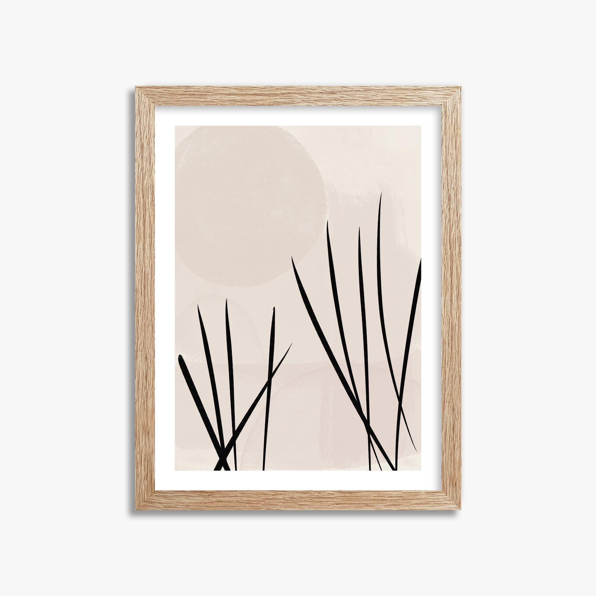 Zen Garden Whispers, 30x40cm Framed Art Reproduction With Raw Oak Frame