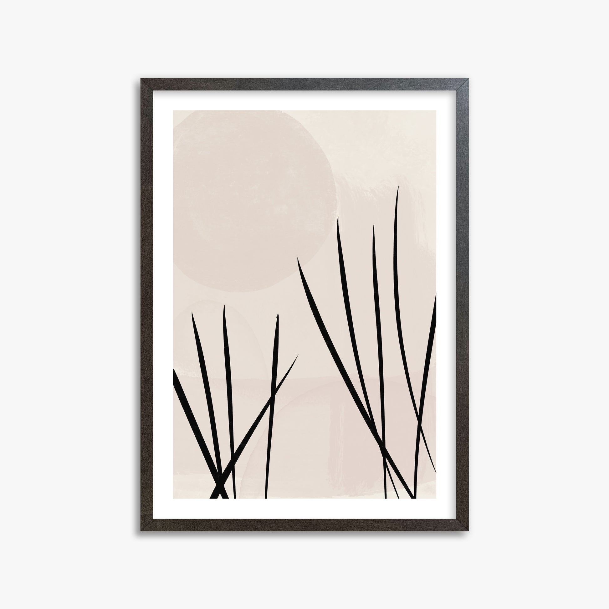 Zen Garden Whispers, 50x70cm Framed Art Reproduction With Espresso Frame