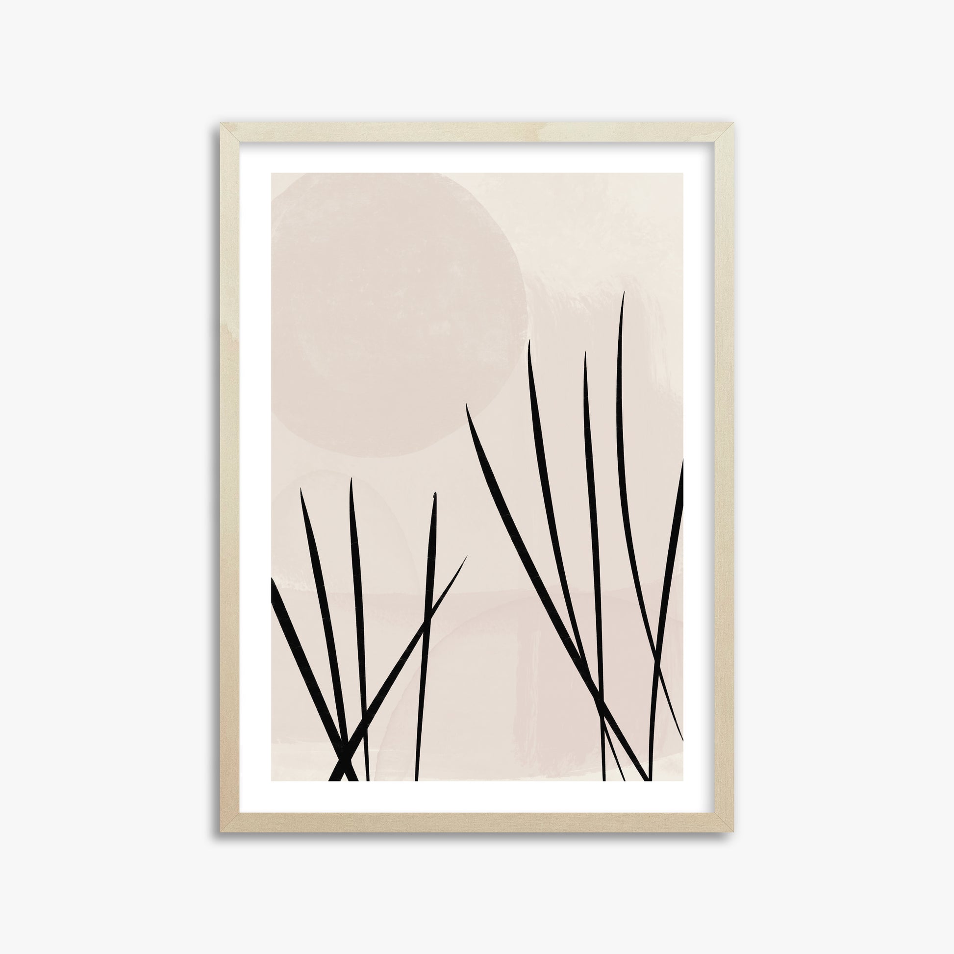 Zen Garden Whispers, 50x70cm Framed Art Reproduction With Lime Wood Frame