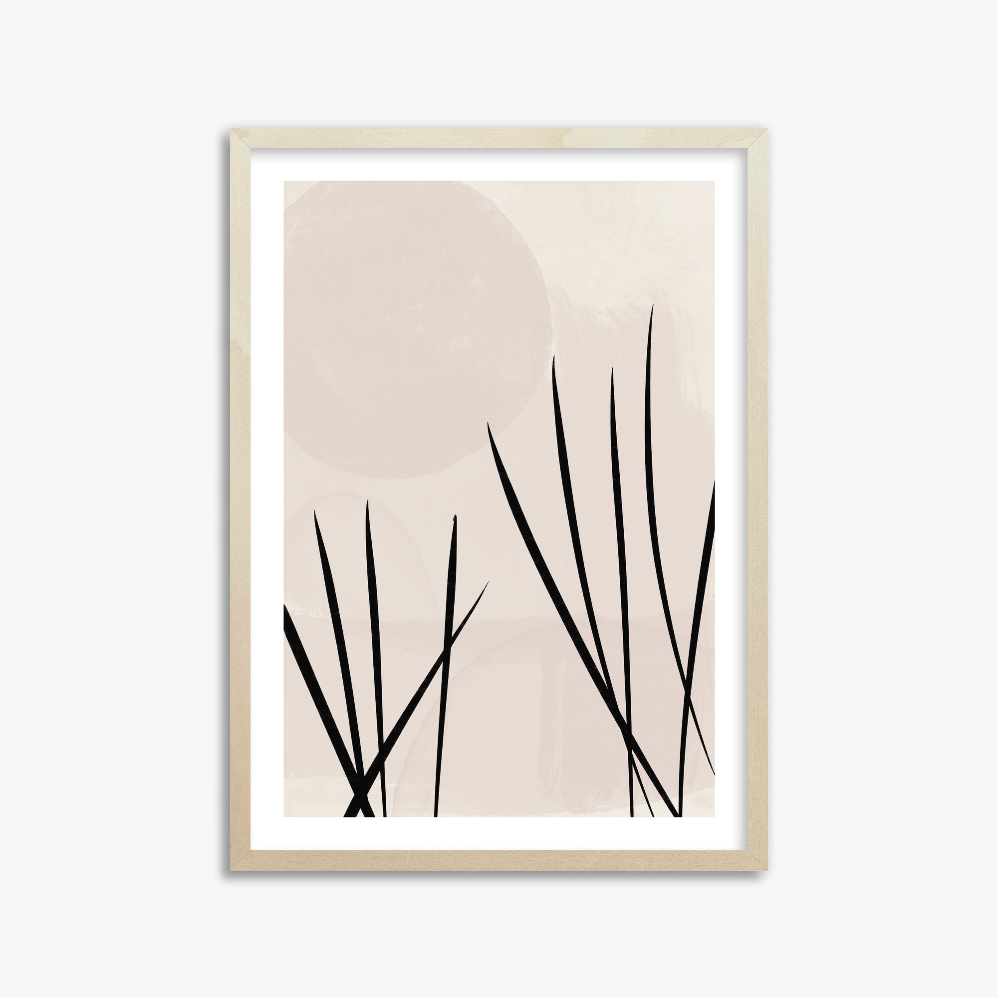 Zen Garden Whispers, 50x70cm Framed Art Reproduction With Lime Wood Frame