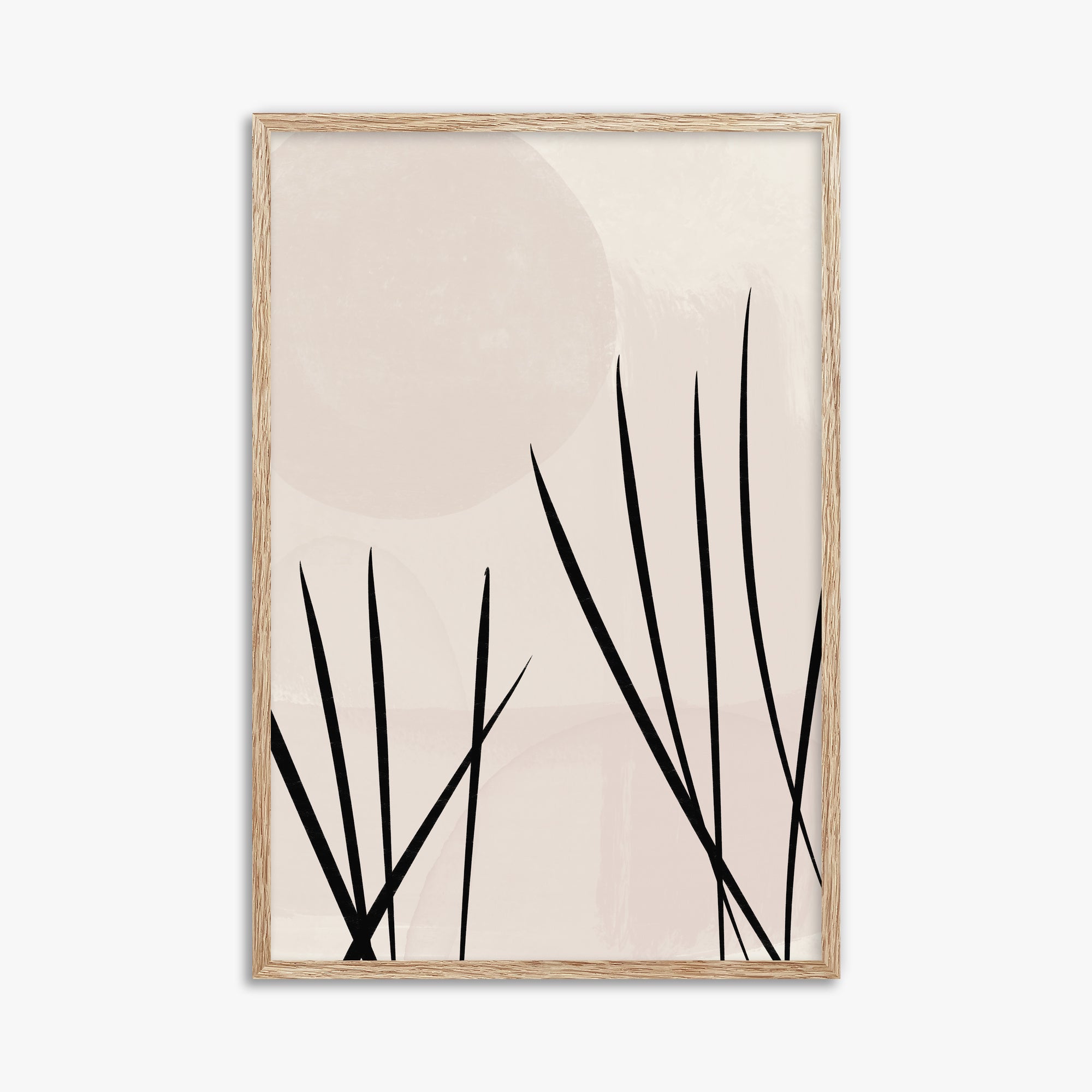 Zen Garden Whispers, 61x91cm Framed Art Reproduction With Raw Oak Frame
