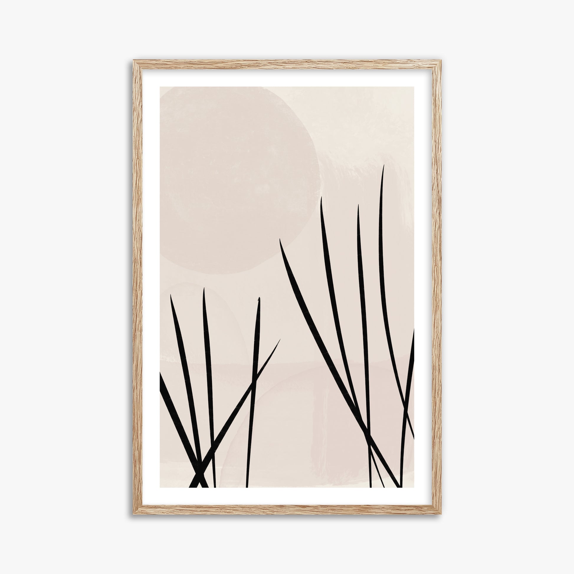 Zen Garden Whispers, 61x91cm Framed Art Reproduction With Raw Oak Frame