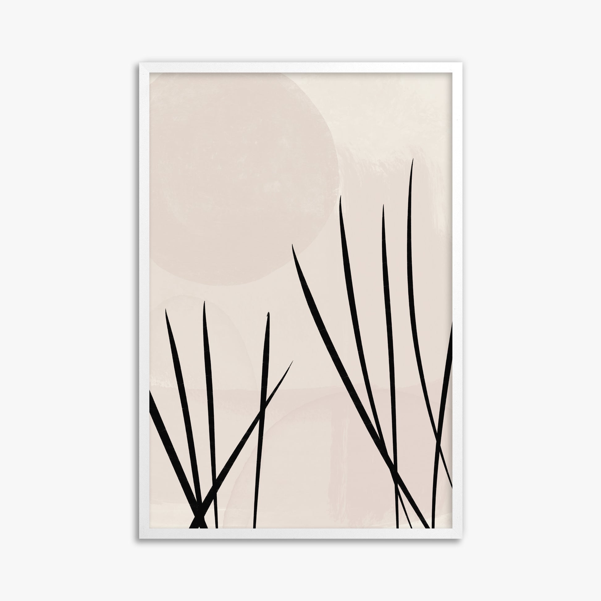 Zen Garden Whispers, 61x91cm Framed Poster With White Frame