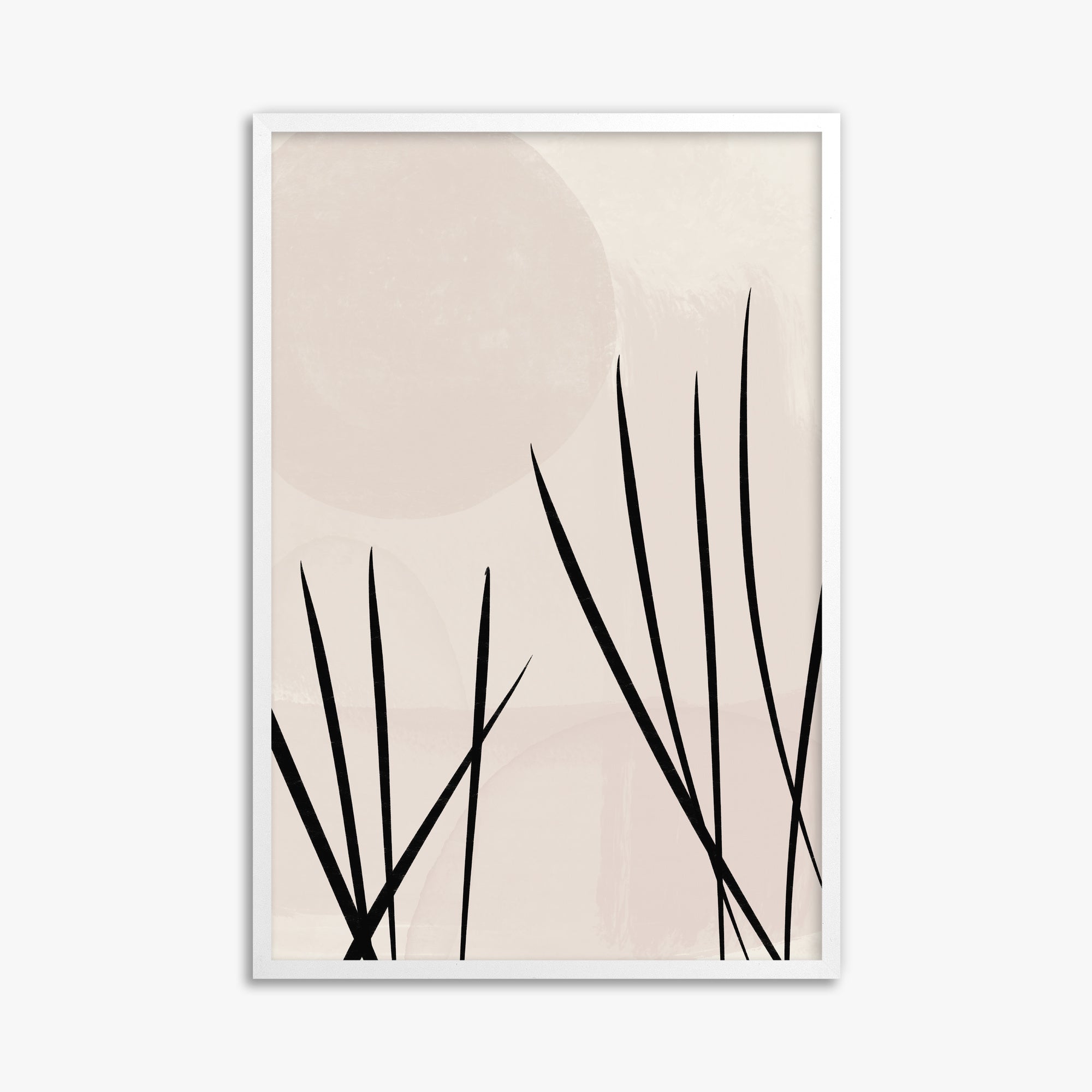 Zen Garden Whispers, 61x91cm Framed Poster With White Frame