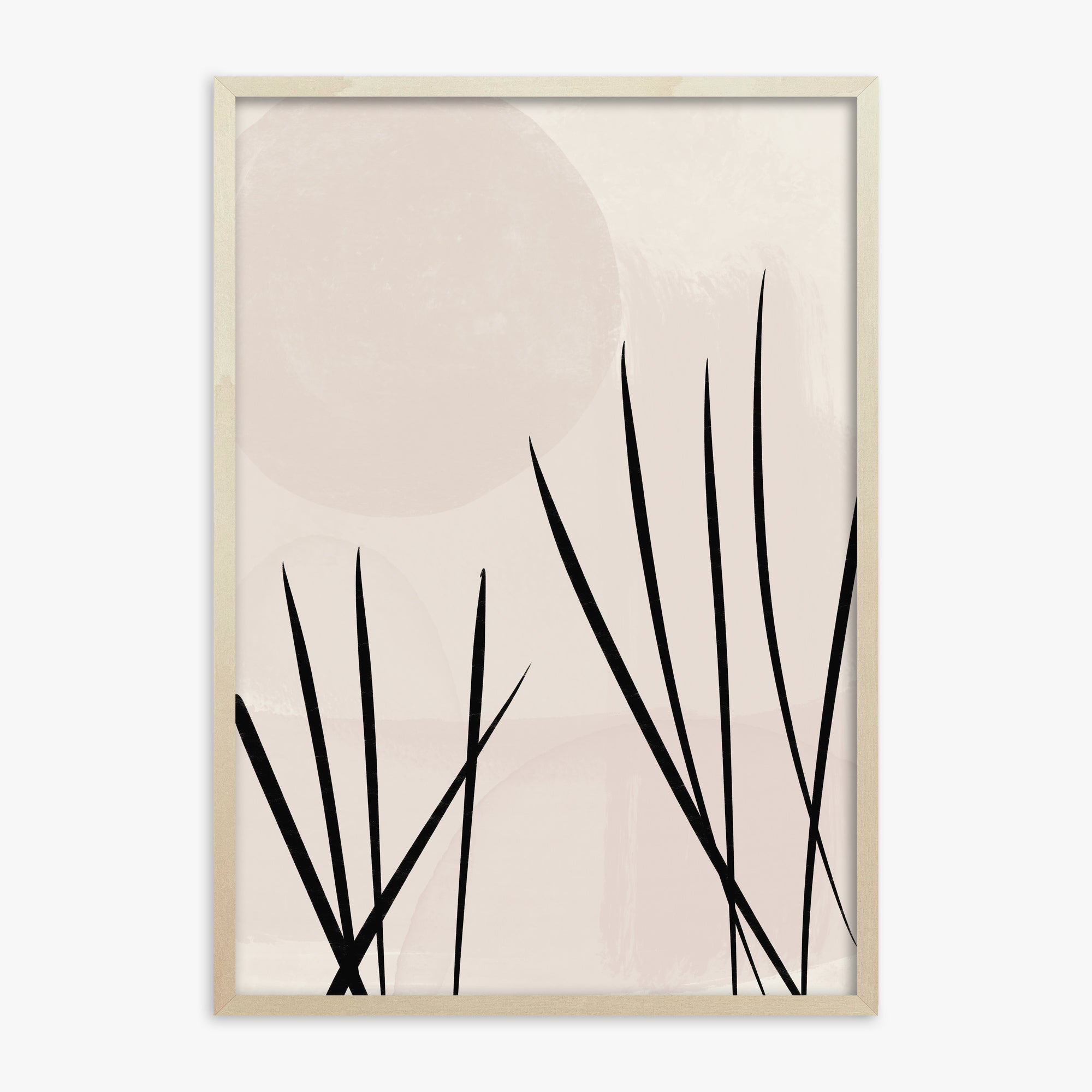 Zen Garden Whispers, 70x100cm Framed Art Reproduction With Lime Wood Frame
