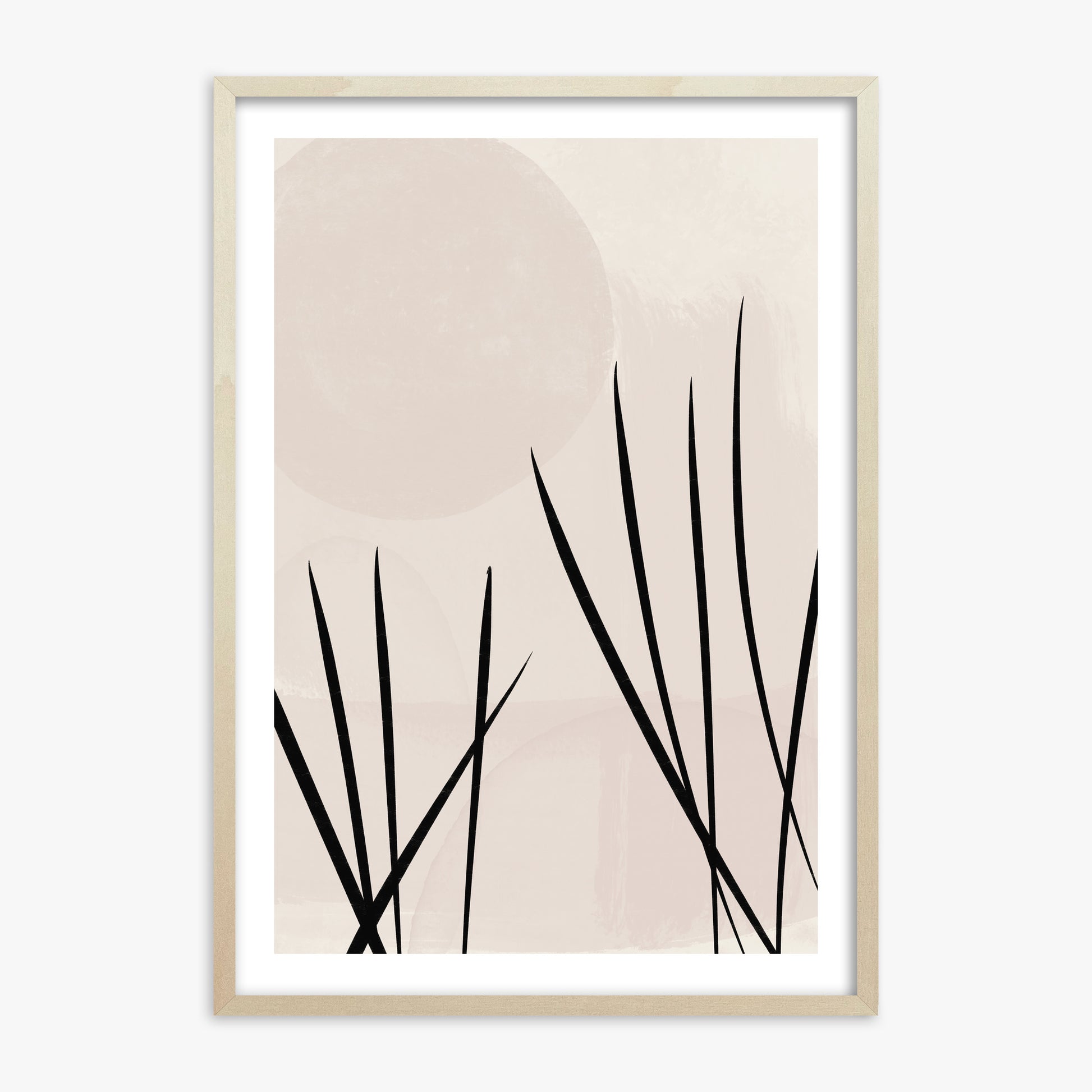 Zen Garden Whispers, 70x100cm Framed Art Reproduction With Lime Wood Frame