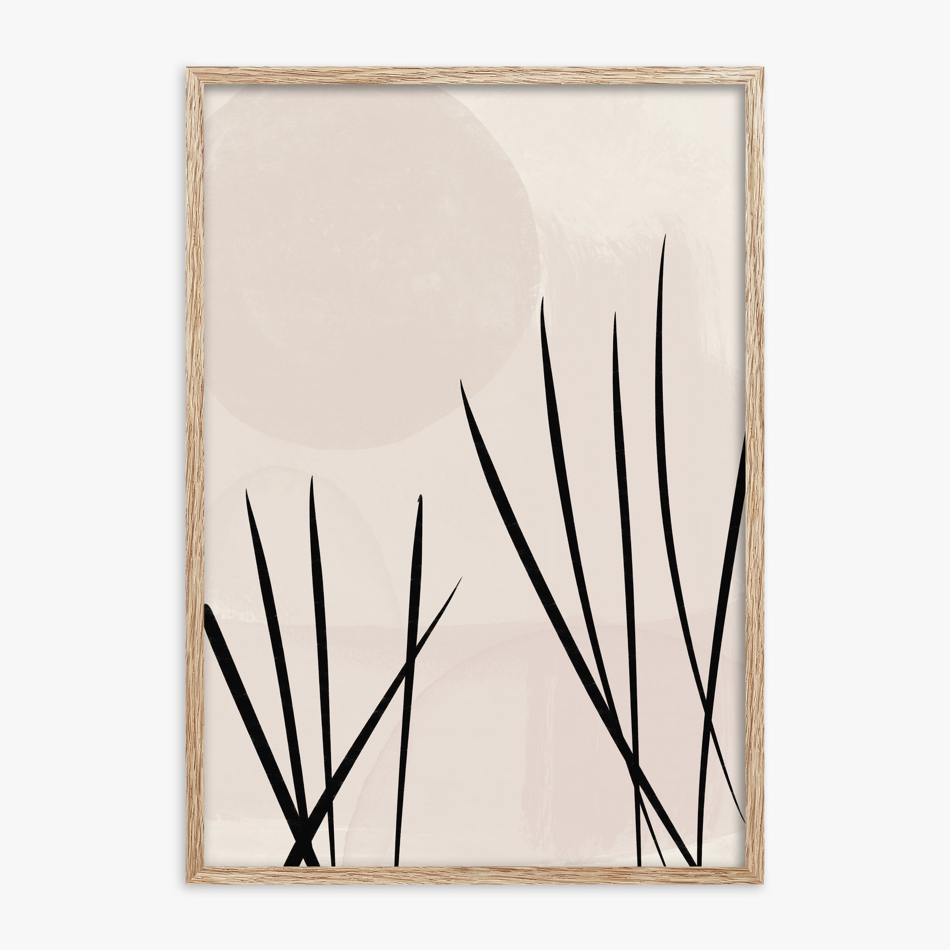 Zen Garden Whispers, 70x100cm Framed Art Reproduction With Raw Oak Frame