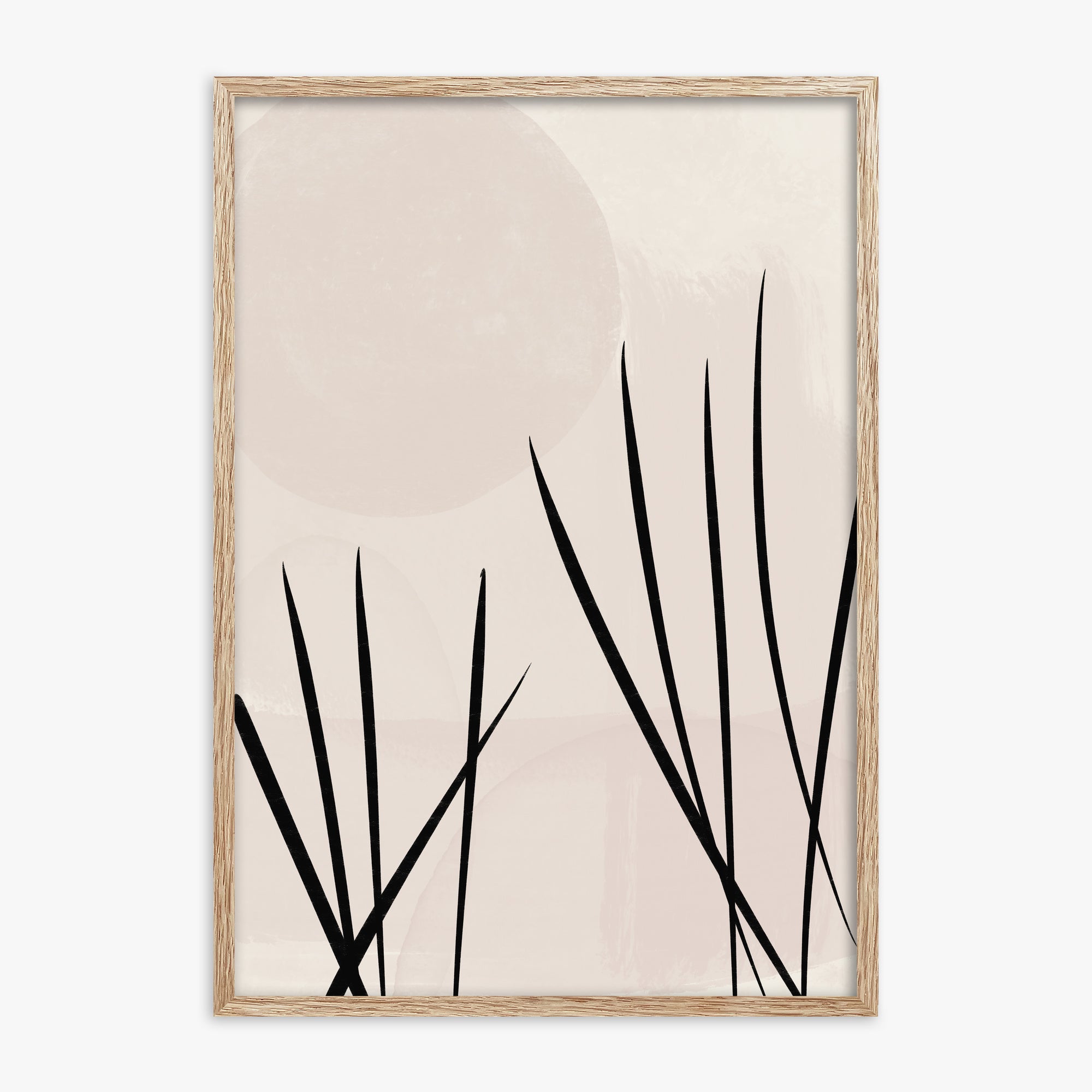 Zen Garden Whispers, 70x100cm Framed Art Reproduction With Raw Oak Frame