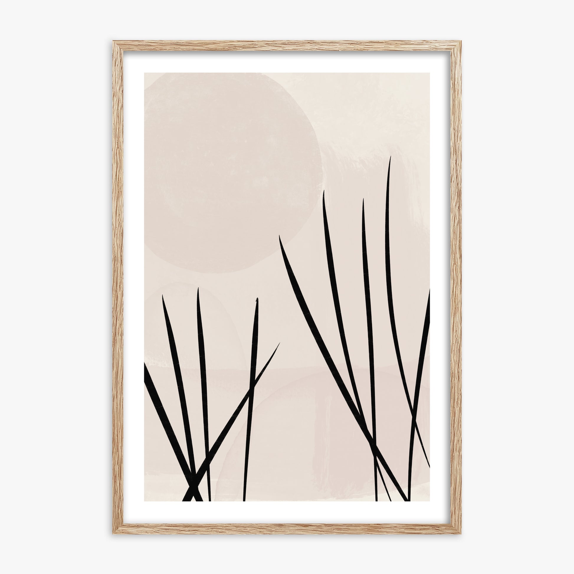 Zen Garden Whispers, 70x100cm Framed Art Reproduction With Raw Oak Frame