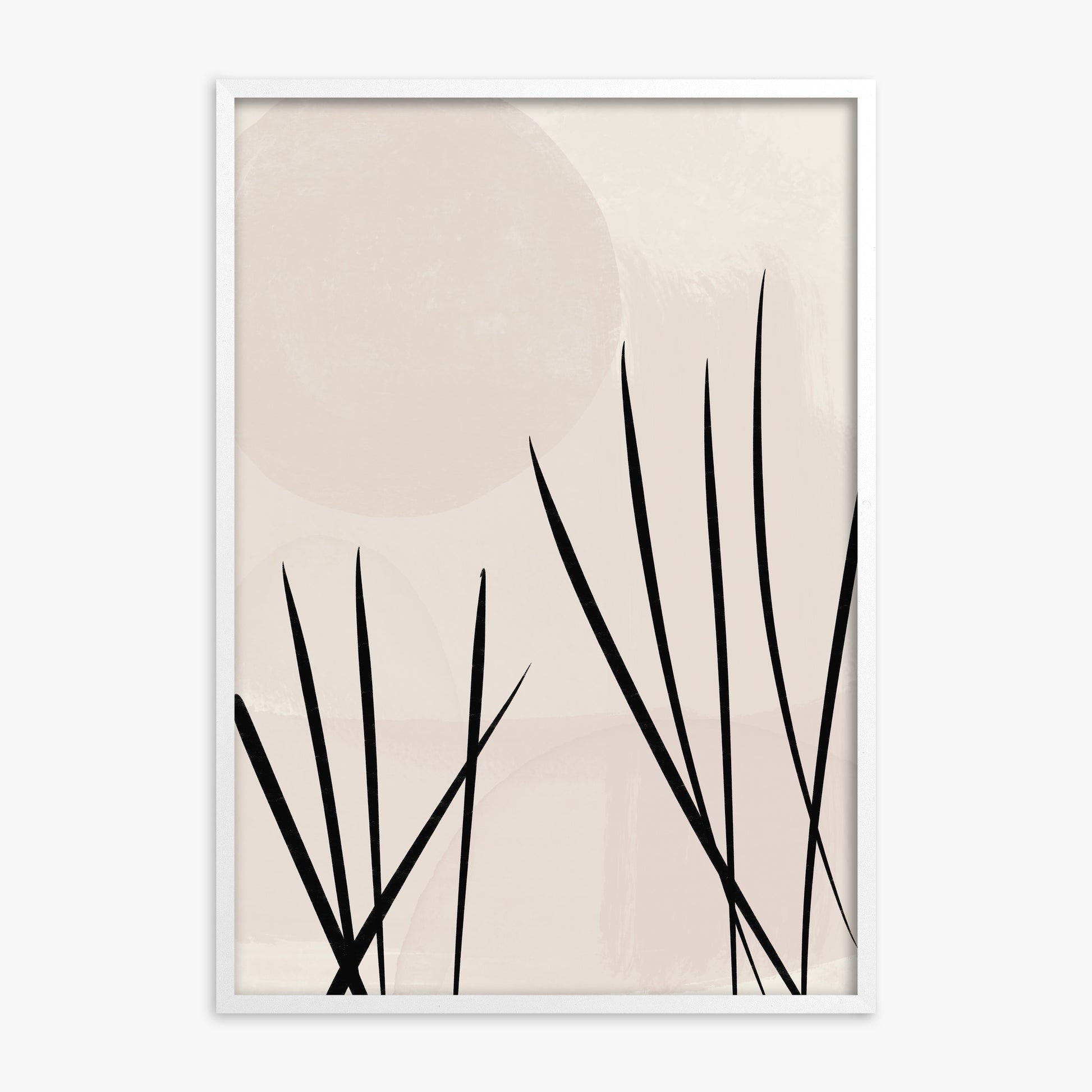 Zen Garden Whispers, White Framed Poster With White Frame