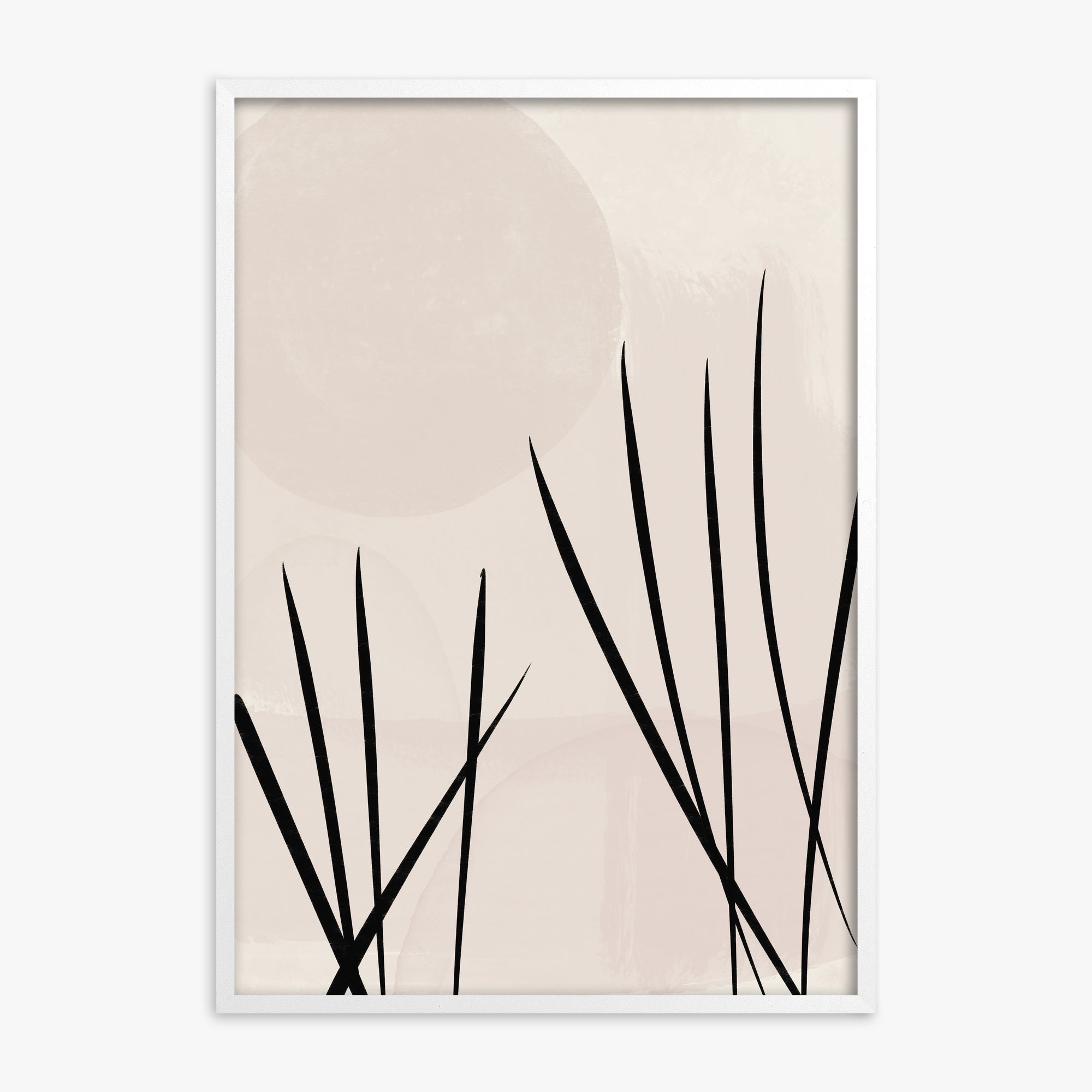 Zen Garden Whispers, White Framed Poster With White Frame