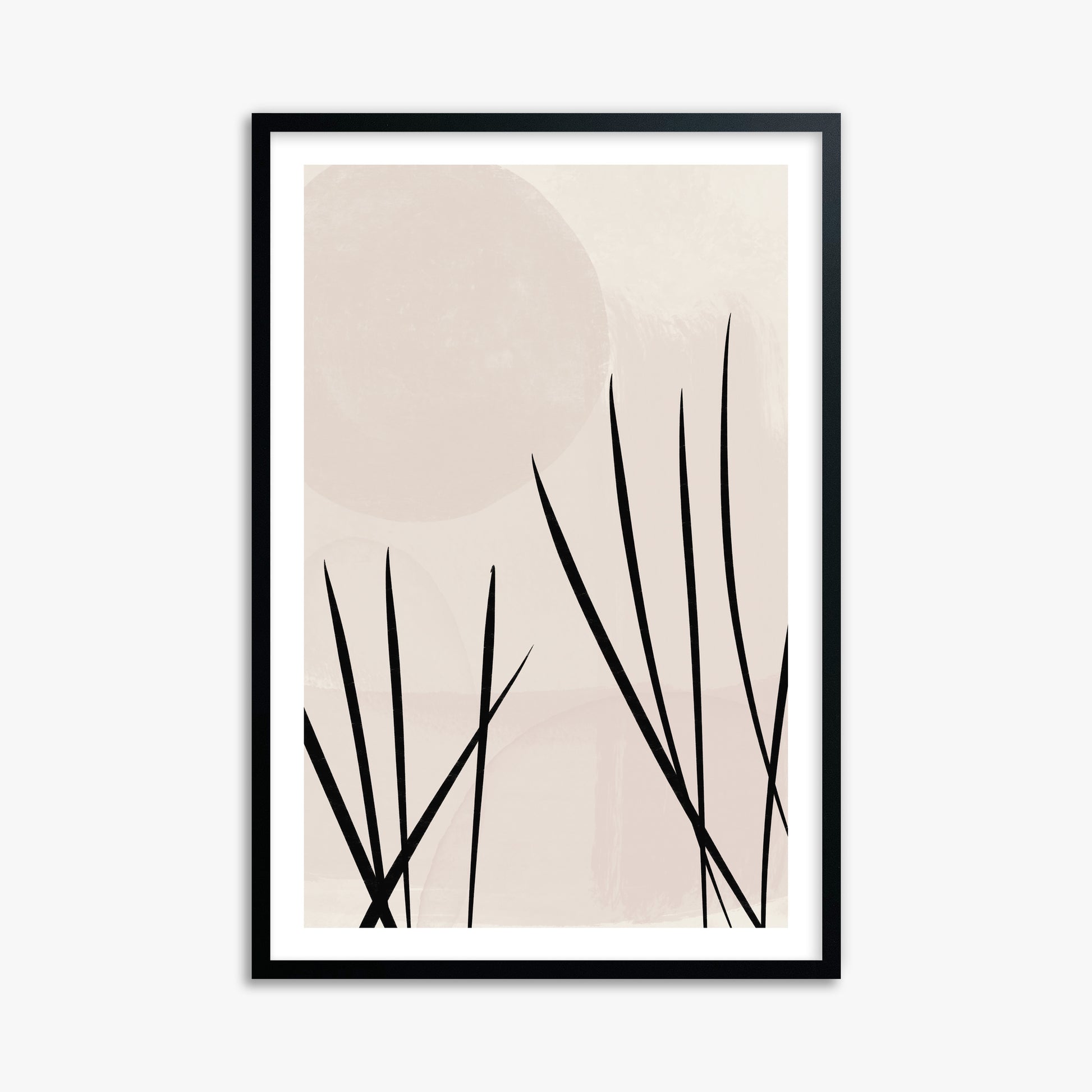 Zen Garden Whispers, 61x91cm Black Framed Art Reproduction