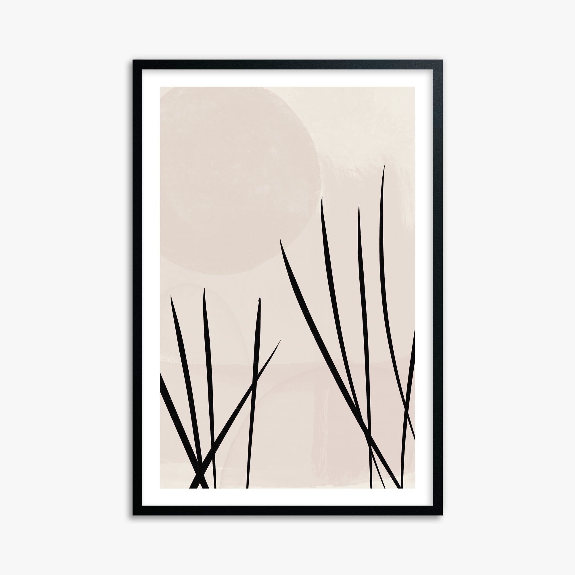 Zen Garden Whispers, 61x91cm Black Framed Art Reproduction