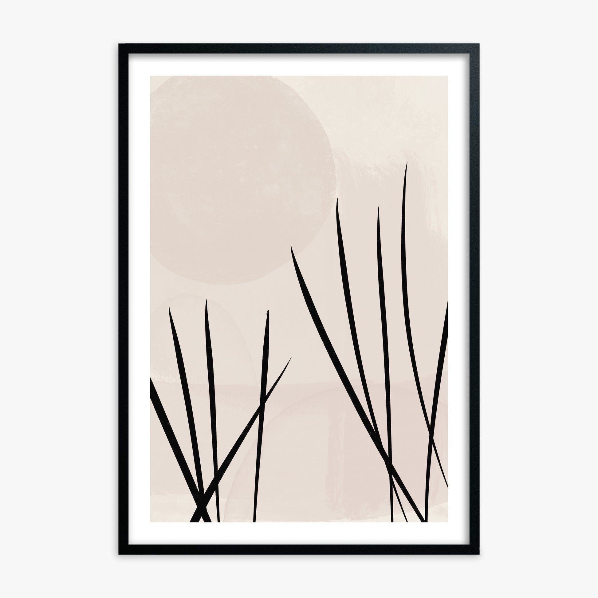 Zen Garden Whispers, 70x100cm Black Framed Art Reproduction
