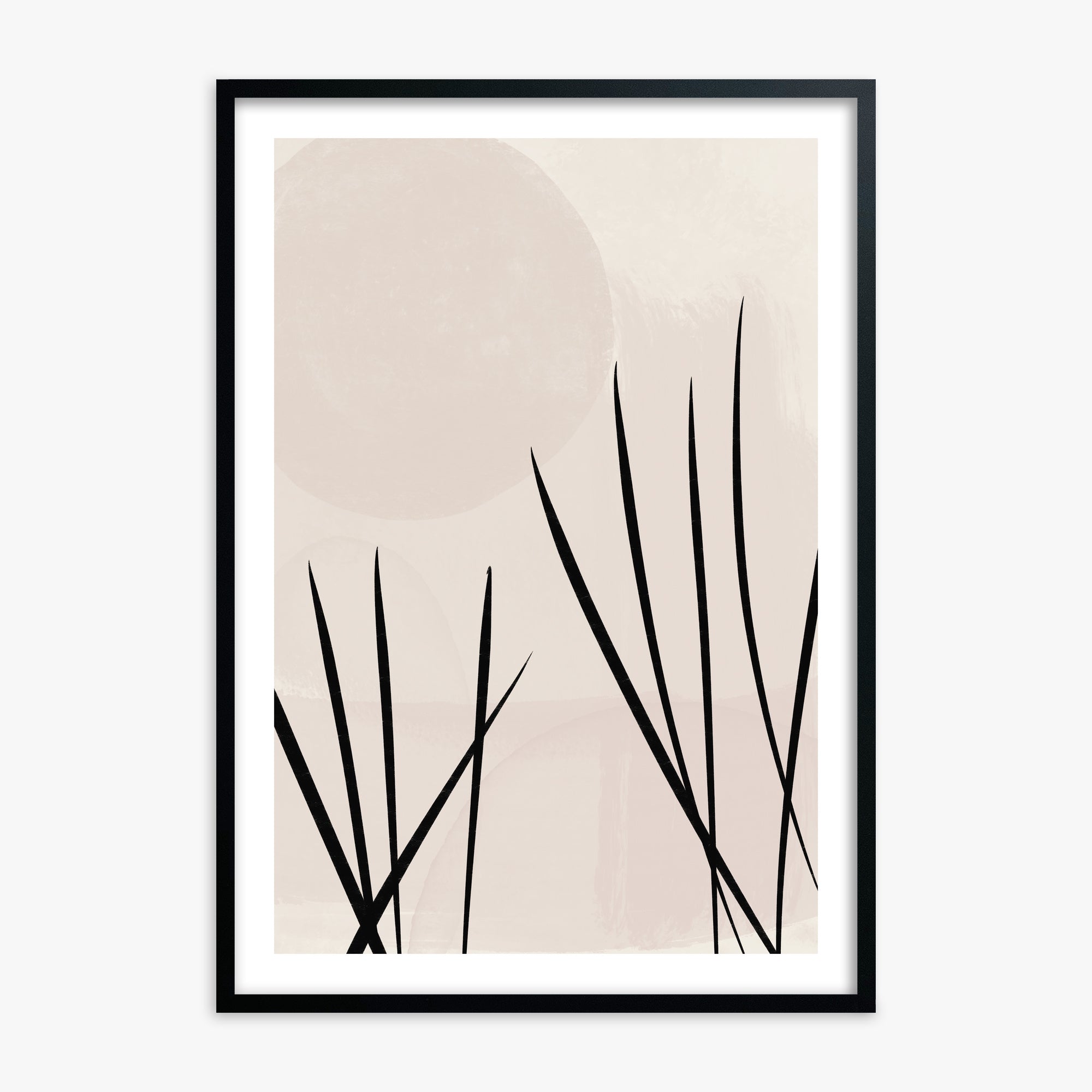 Zen Garden Whispers, 70x100cm Black Framed Art Reproduction