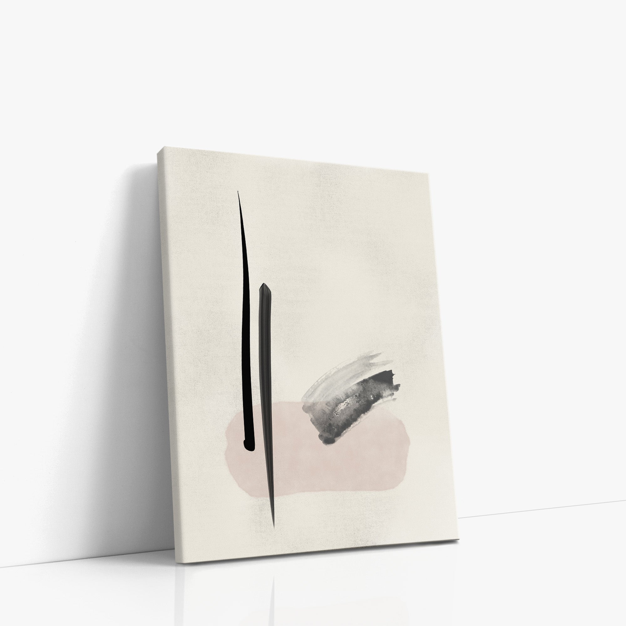 Zen Brushstroke Balance, Minimalist Abstract Framed Wall Art Print - Framed Poster from Japandi Art